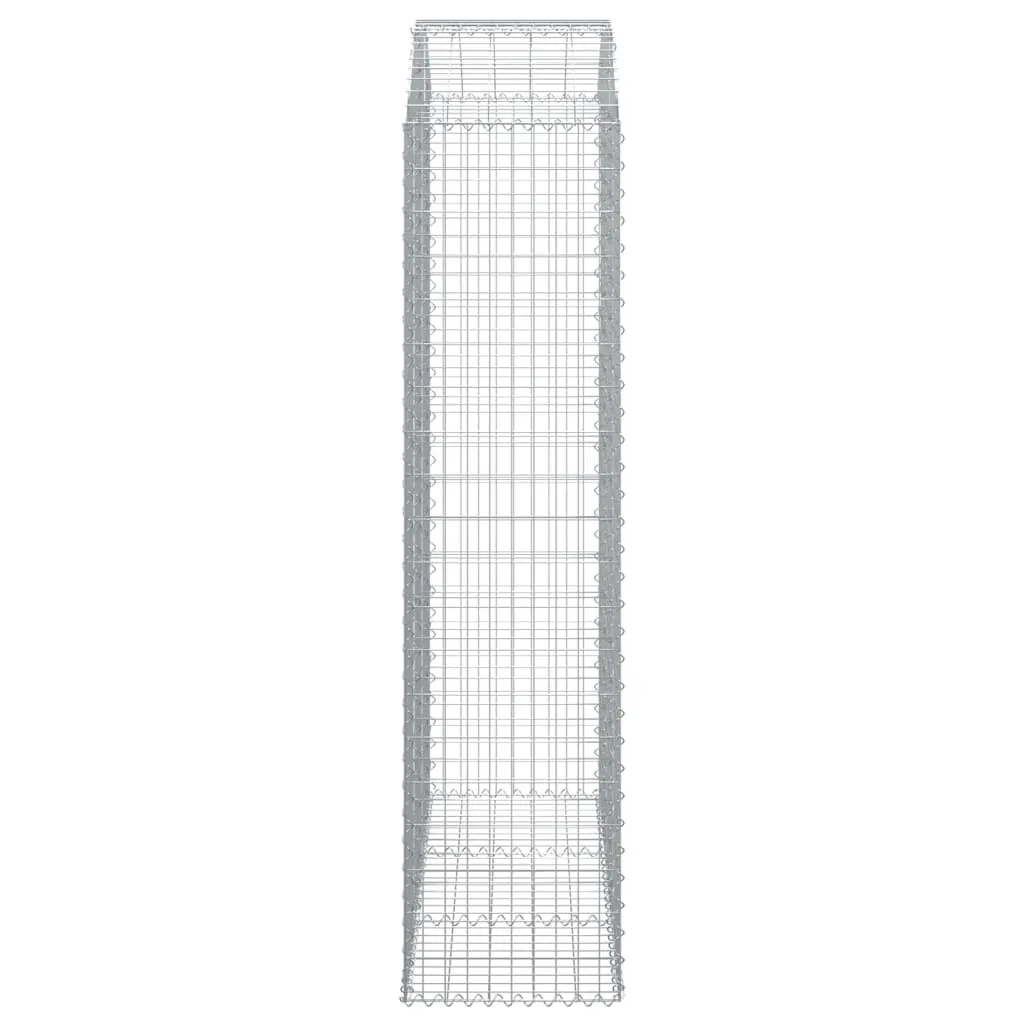 Gabionenkorb Silber 150 x 50 x 200/220 cm - Dekorative Gartenbarriere