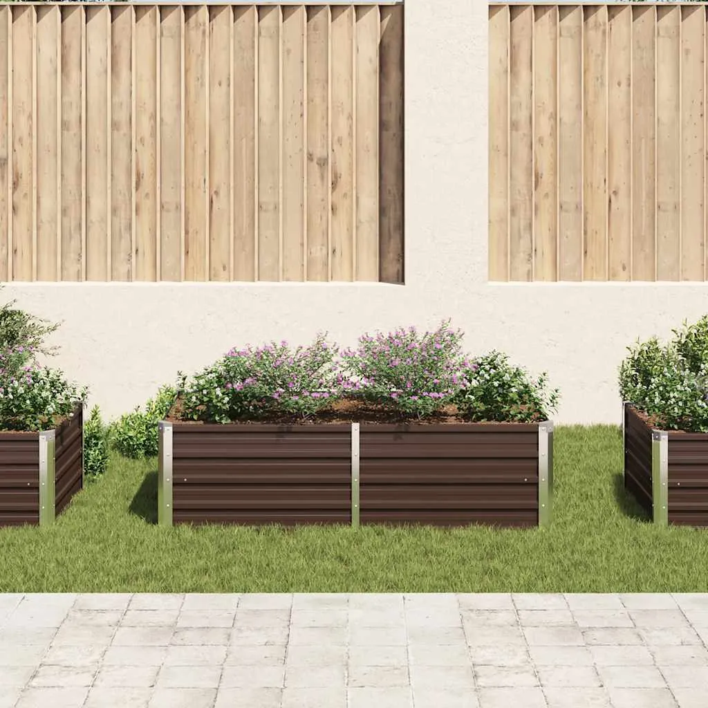 Hochbeet aus verzinktem Stahl 160 x 80 x 45 cm Braun