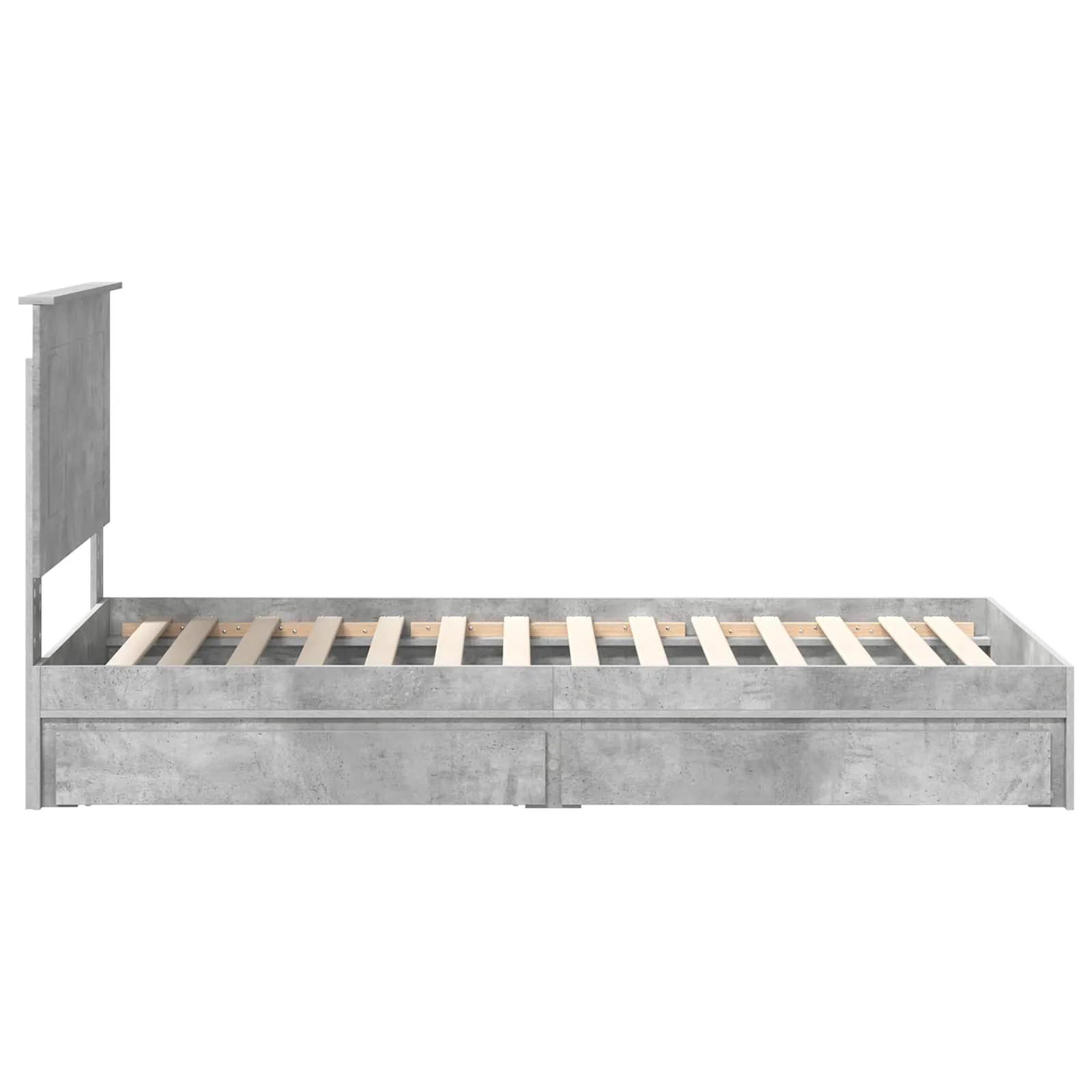 Aufbewahrungsbett 90 x 190 cm Beton Grau