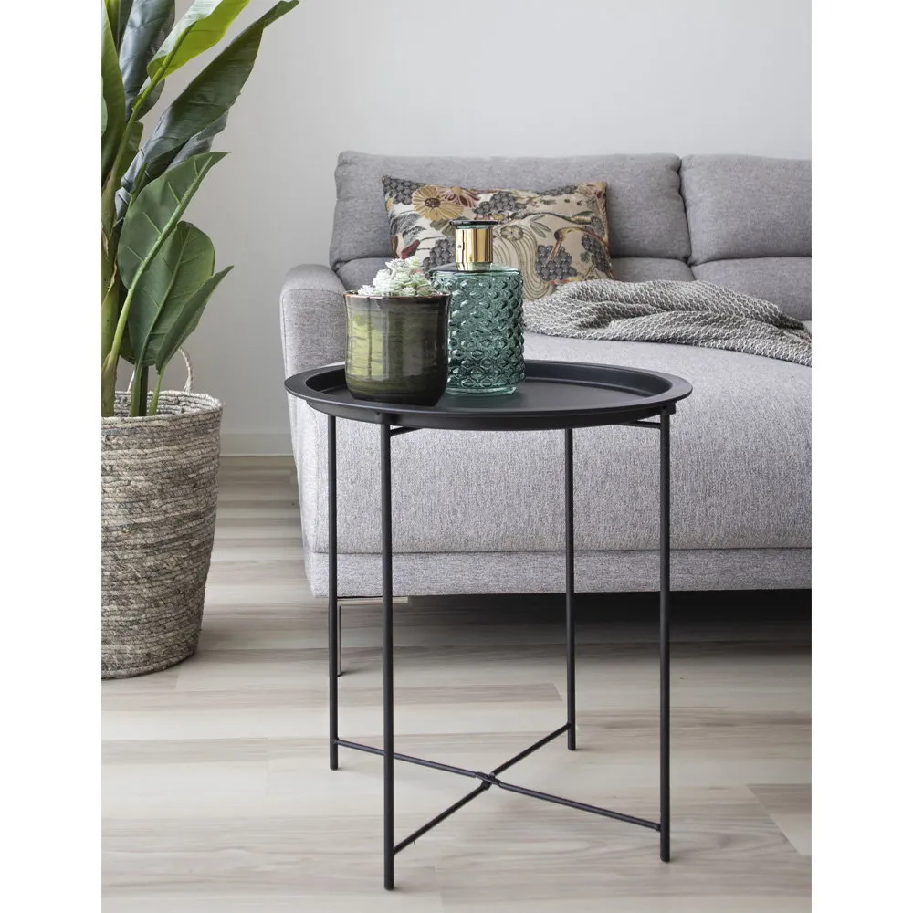 tinkaro Bastia Beistelltisch Stahl ø47x50 cm Schwarz