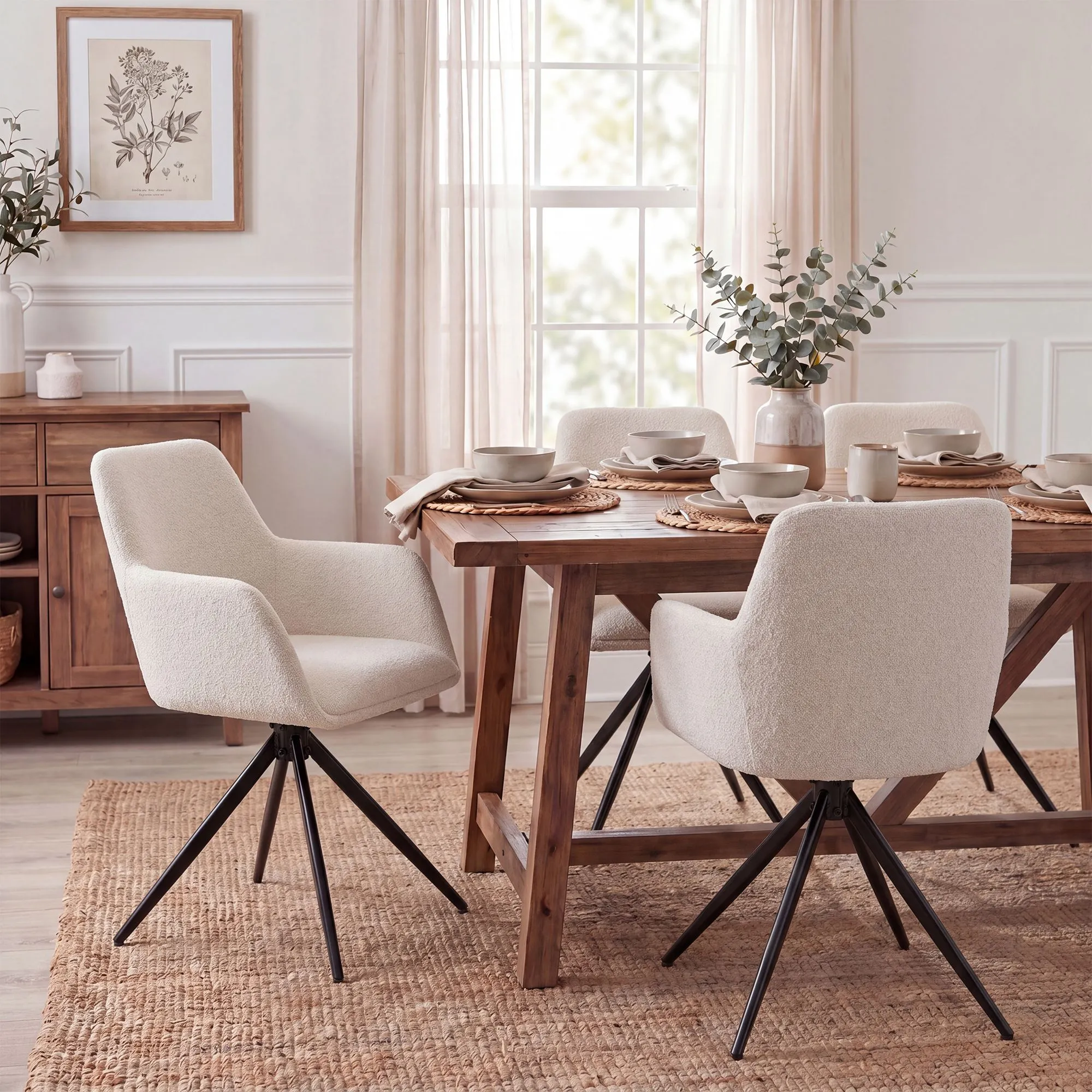 Esszimmerstuhl Olema 82x56x58 cm creme