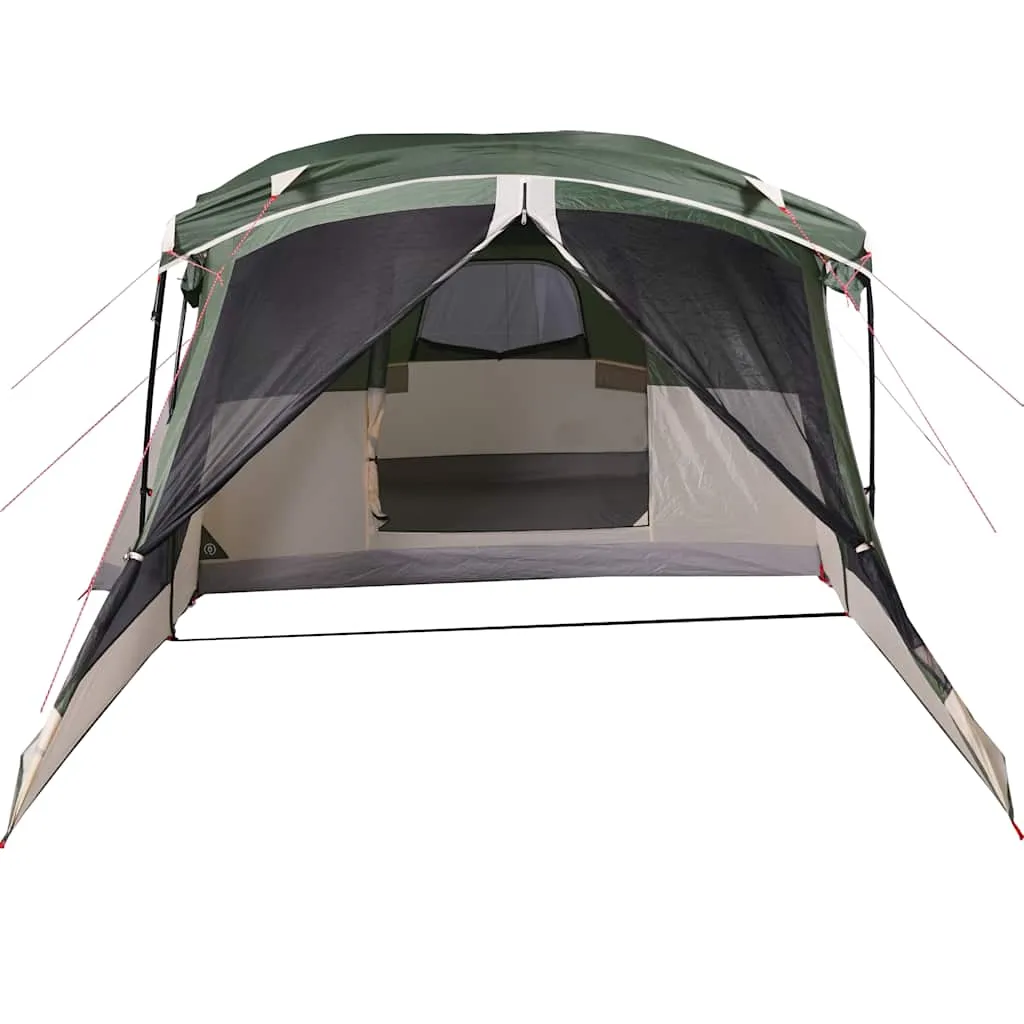 Campingzelt Grün 515x370x220 cm wasserdicht mit Vorzelt und Überzelt
