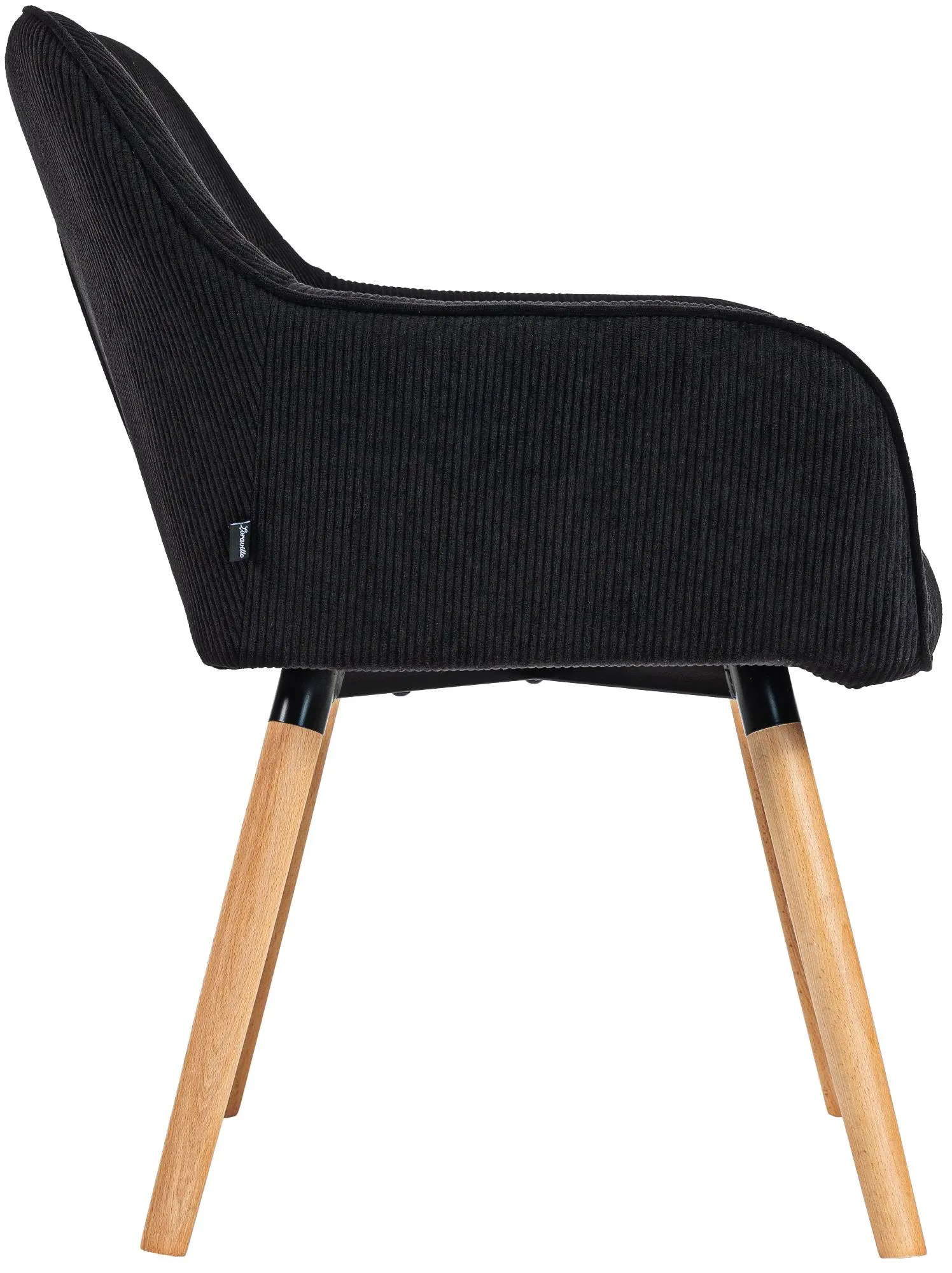 Esszimmerstuhl Vienna Cord 82x65x64 cm schwarz