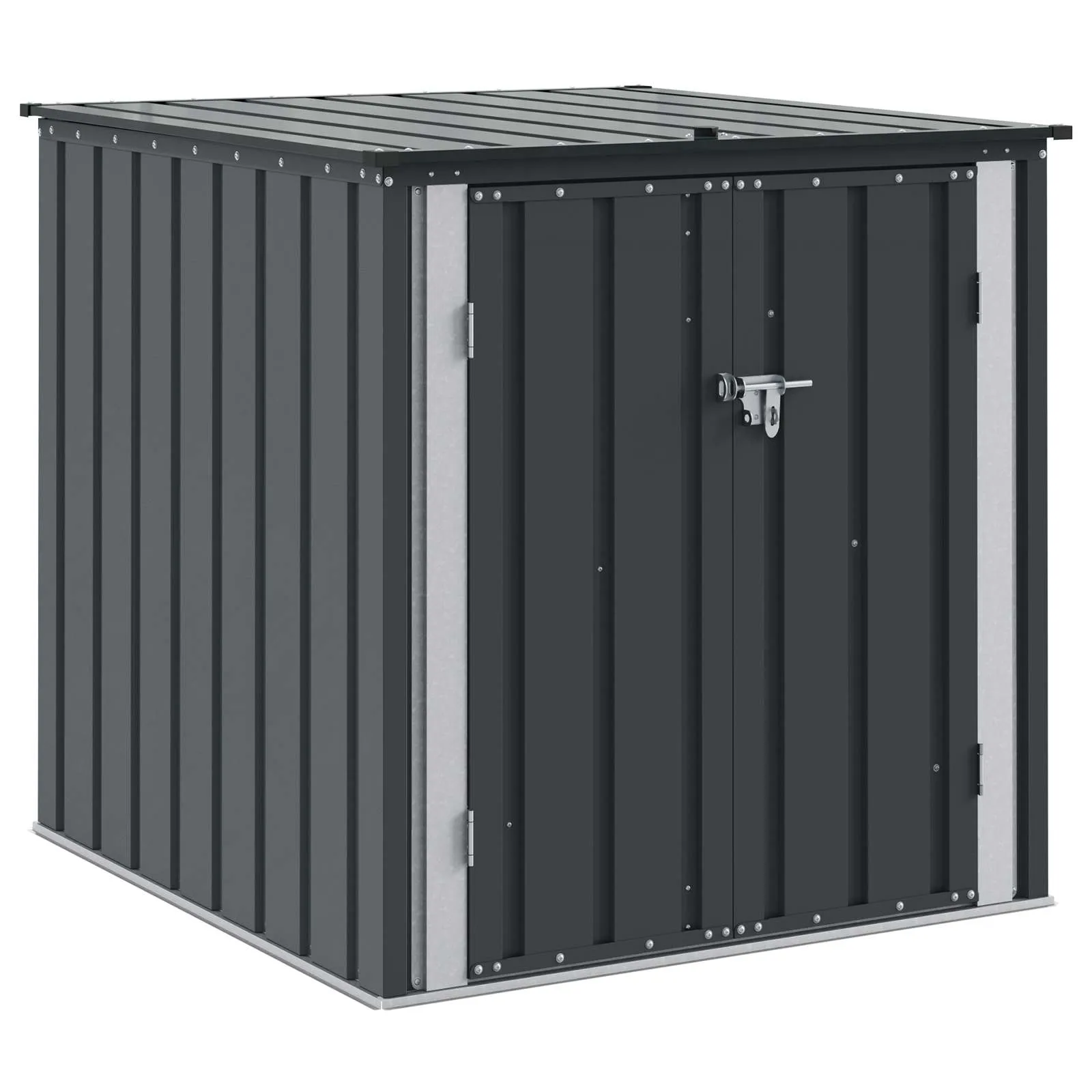 Abschließbare Gartenbox aus Stahl 101,5x107x100 cm Schwarz