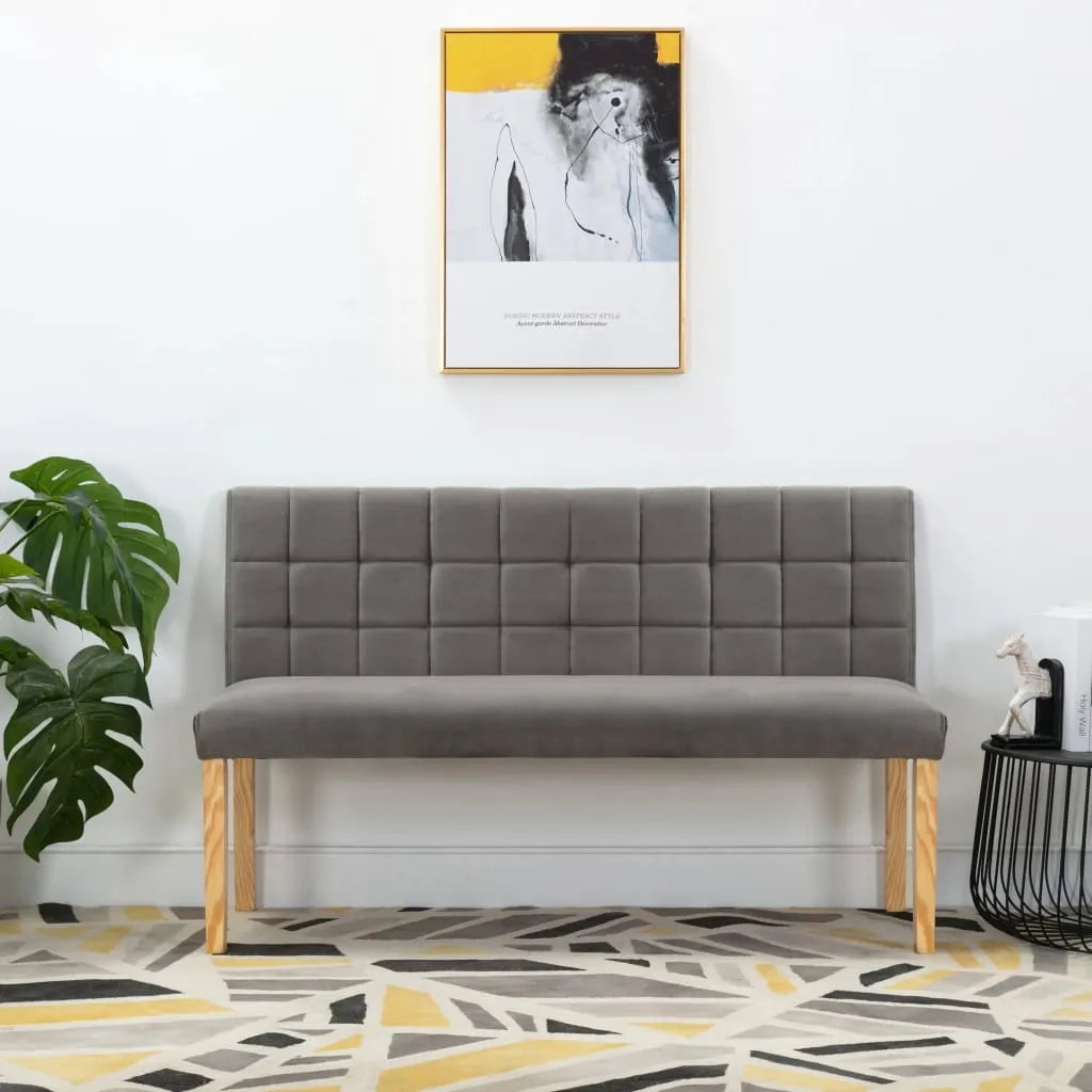 Klassische Sitzbank mit Stepp-Rückenlehne 140x56x86 cm Grau