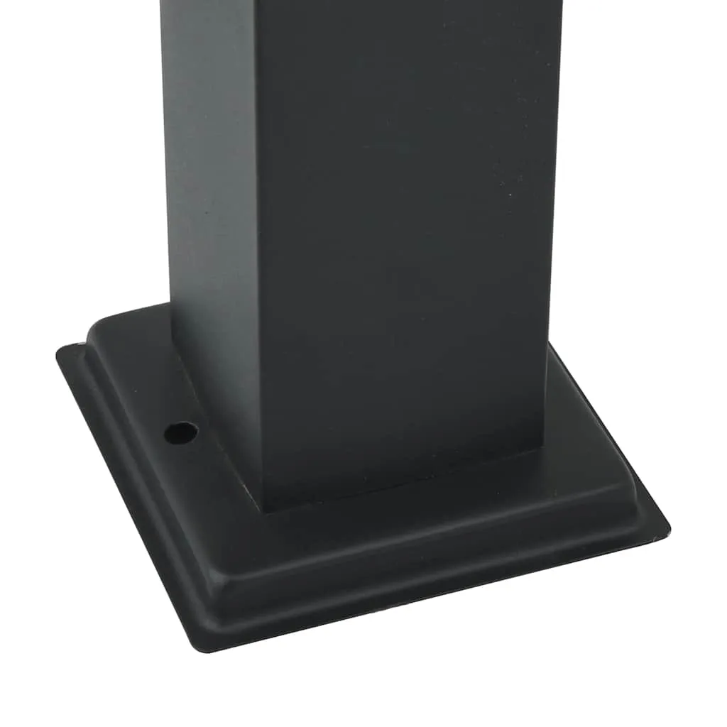 Schwarze Pollerleuchte aus Edelstahl 10x10x110 cm mit IP44 Schutzart