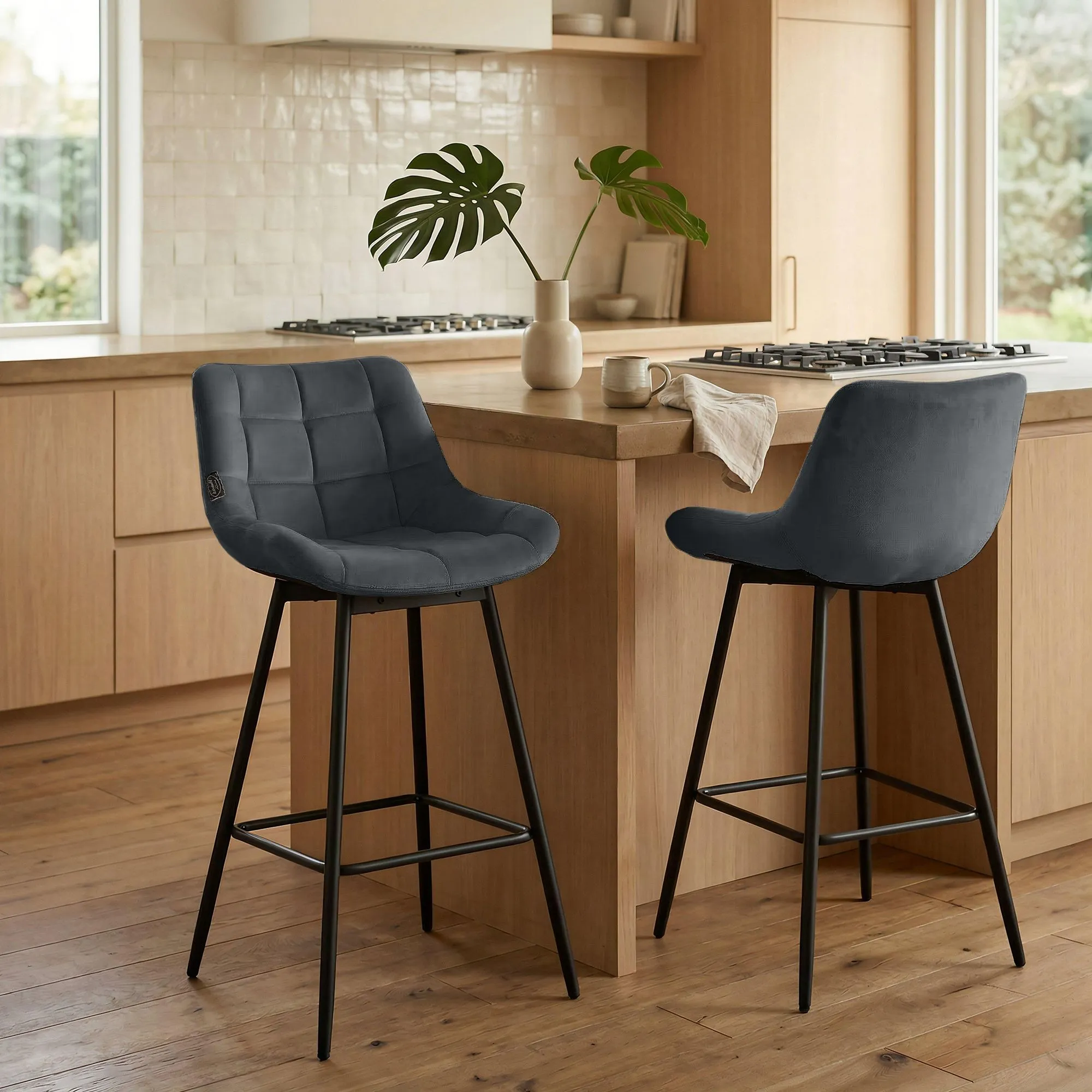 Barhocker Weston schwenkbar 105x49x56 cm dunkelgrau