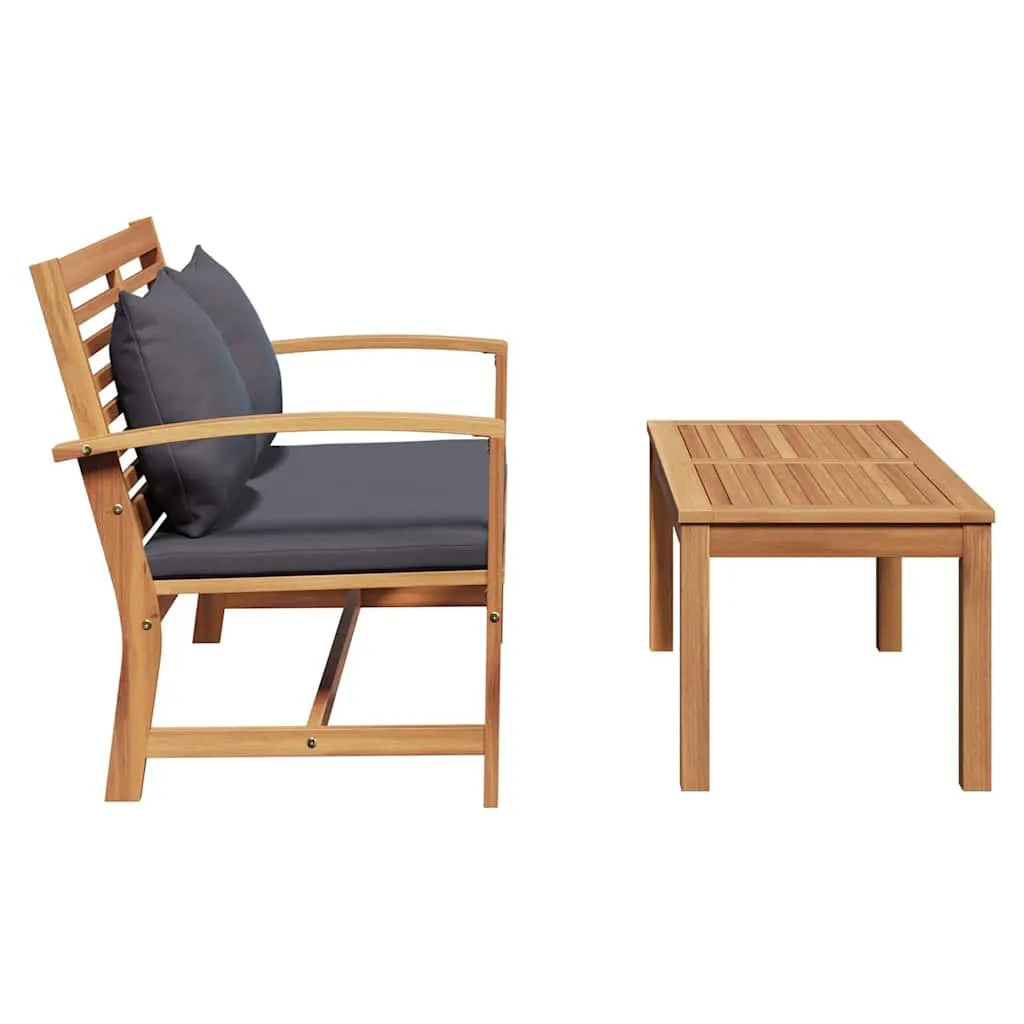 Gartenmöbel-Set Naturholz 110x66x76 cm Braun Dunkelgrau