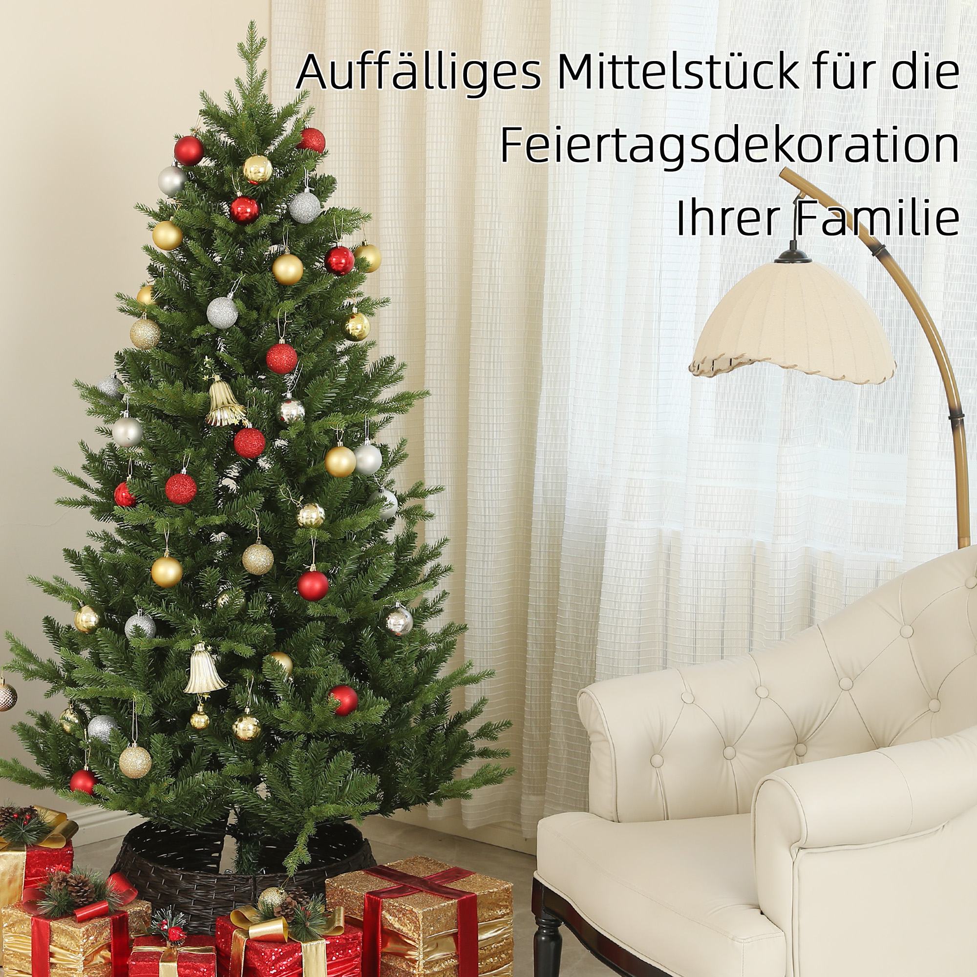 Kunsttanne Weihnachtsbaum naturgetreu 180 cm Grün PE Stahl