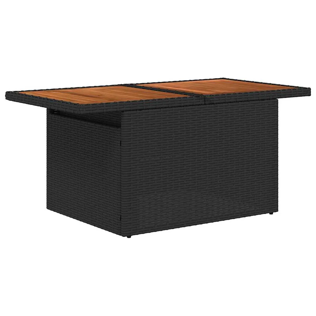 Modulares Garten-Dining-Set 55x55 cm Schwarz und Creme mit Echtholz