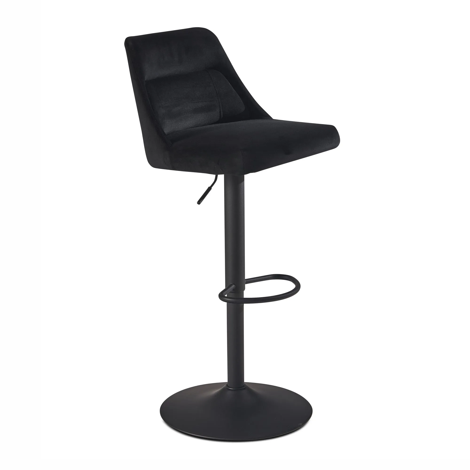 Wohnling Barhocker Samt Schwarz Hocker mit Lehne 86 - 106 cm Wohnling Barhocker Samt Schwarz Hocker mit Lehne 86 - 106 cm