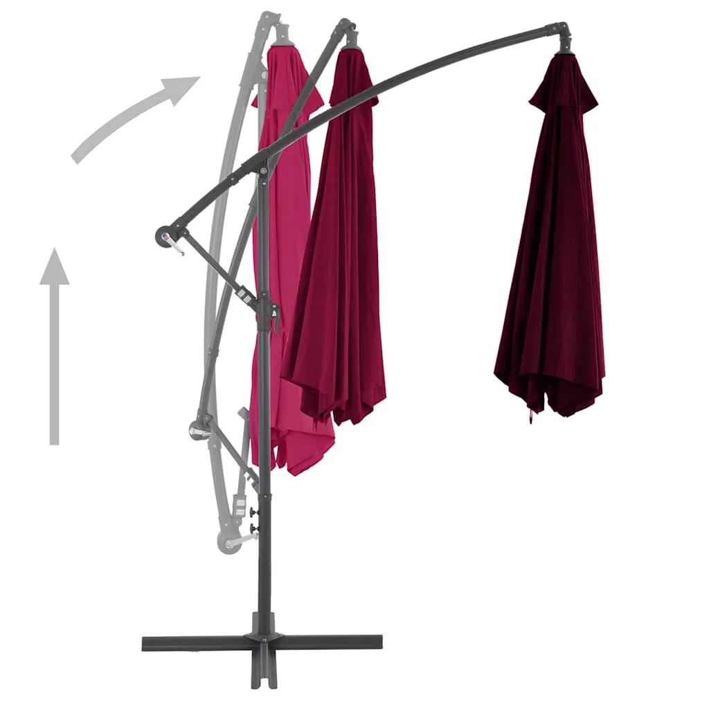 Eleganter Sonnenschirm 300 x 244 cm in Bordeauxrot
