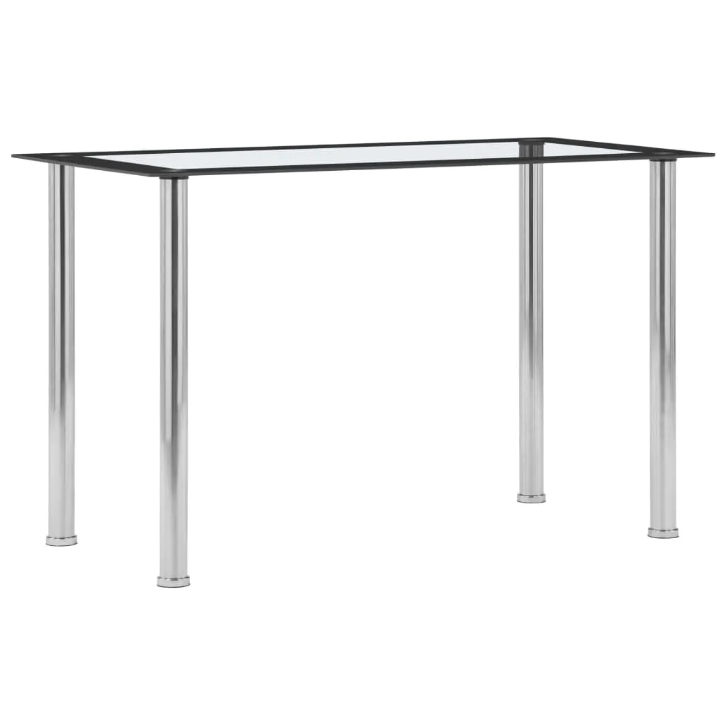 Moderner Esstisch 120x60x75 cm in Schwarz und Transparent
