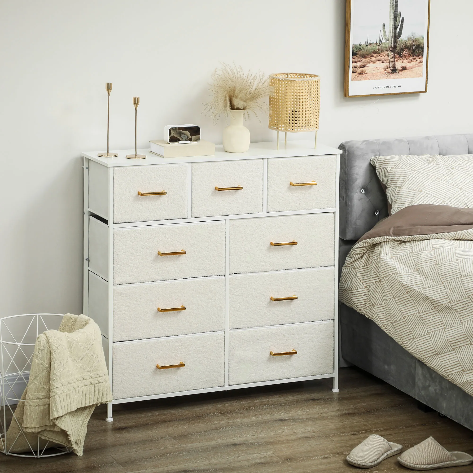 Wohnzimmer-Kommode 100B x 30T x 99H cm in Cremeweiß