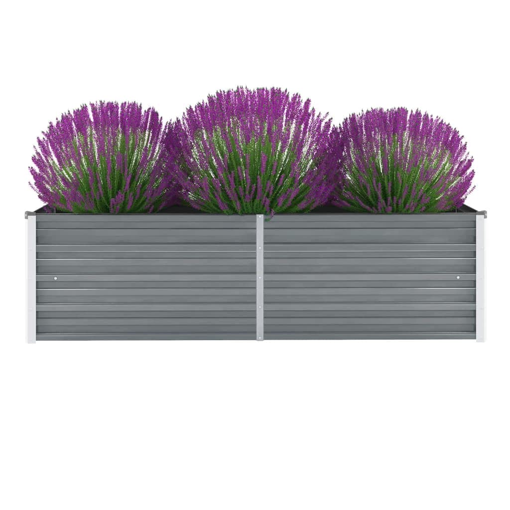 Elegantes Hochbeet aus verzinktem Stahl 160x40x45 cm Grau