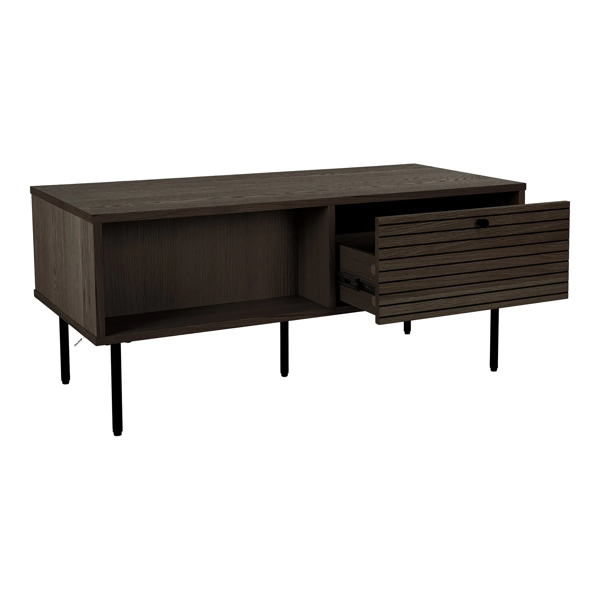 tinkaro Couchtisch Kyoto 2 Schubladen 100x50x45 cm Räuchereiche