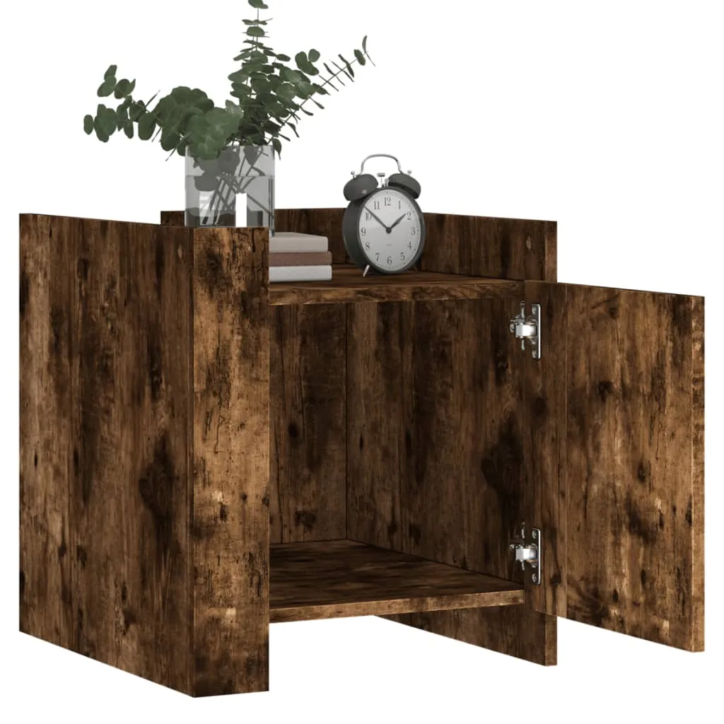 Nachttisch 45 x 50 x 50 cm in Räuchereiche, Holzwerkstoff