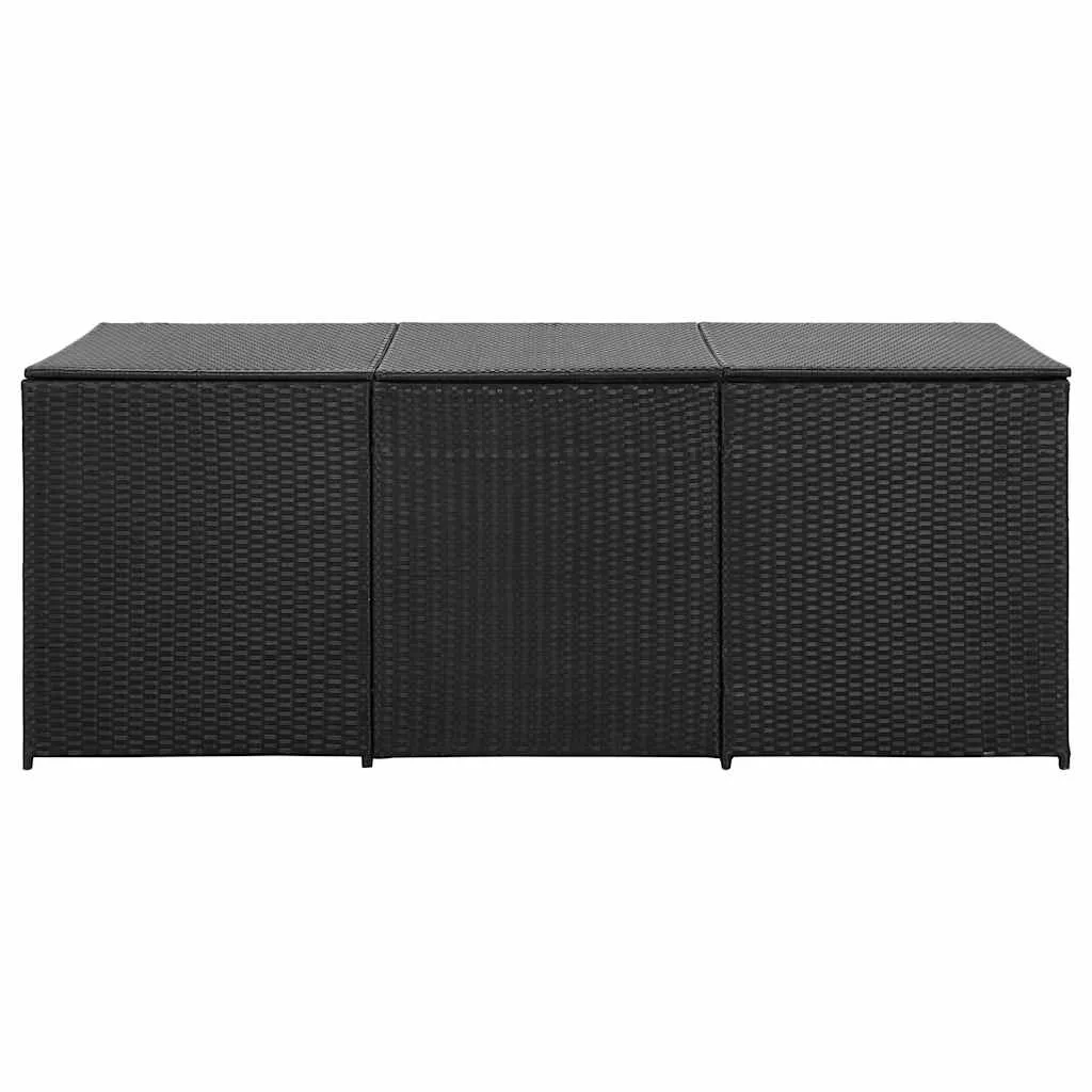 Aufbewahrungsbox Poly-Rattan 180x90x70 cm Schwarz