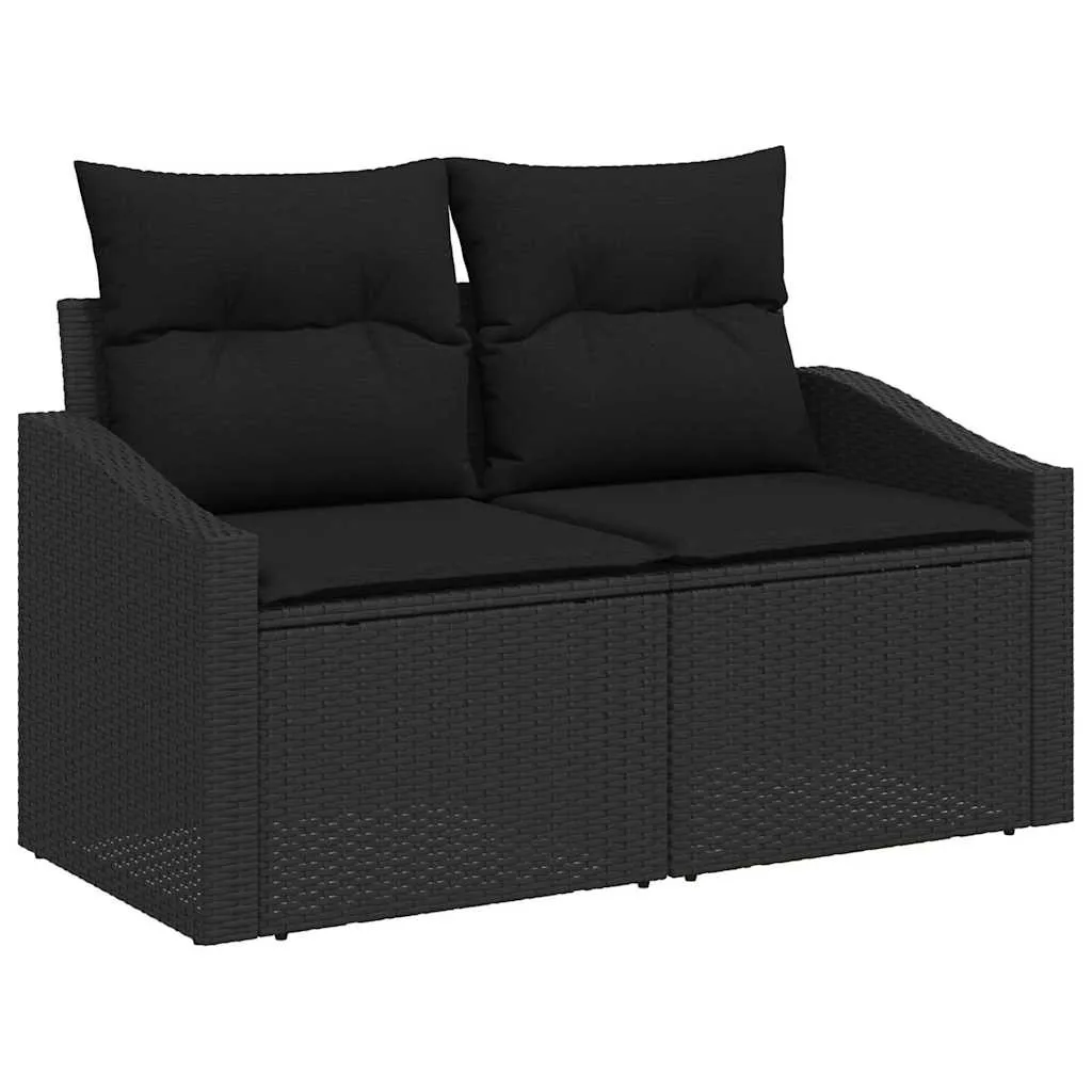 Poly-Rattan-Esszimmer-Set 100x55x73 cm in Schwarz und Braun