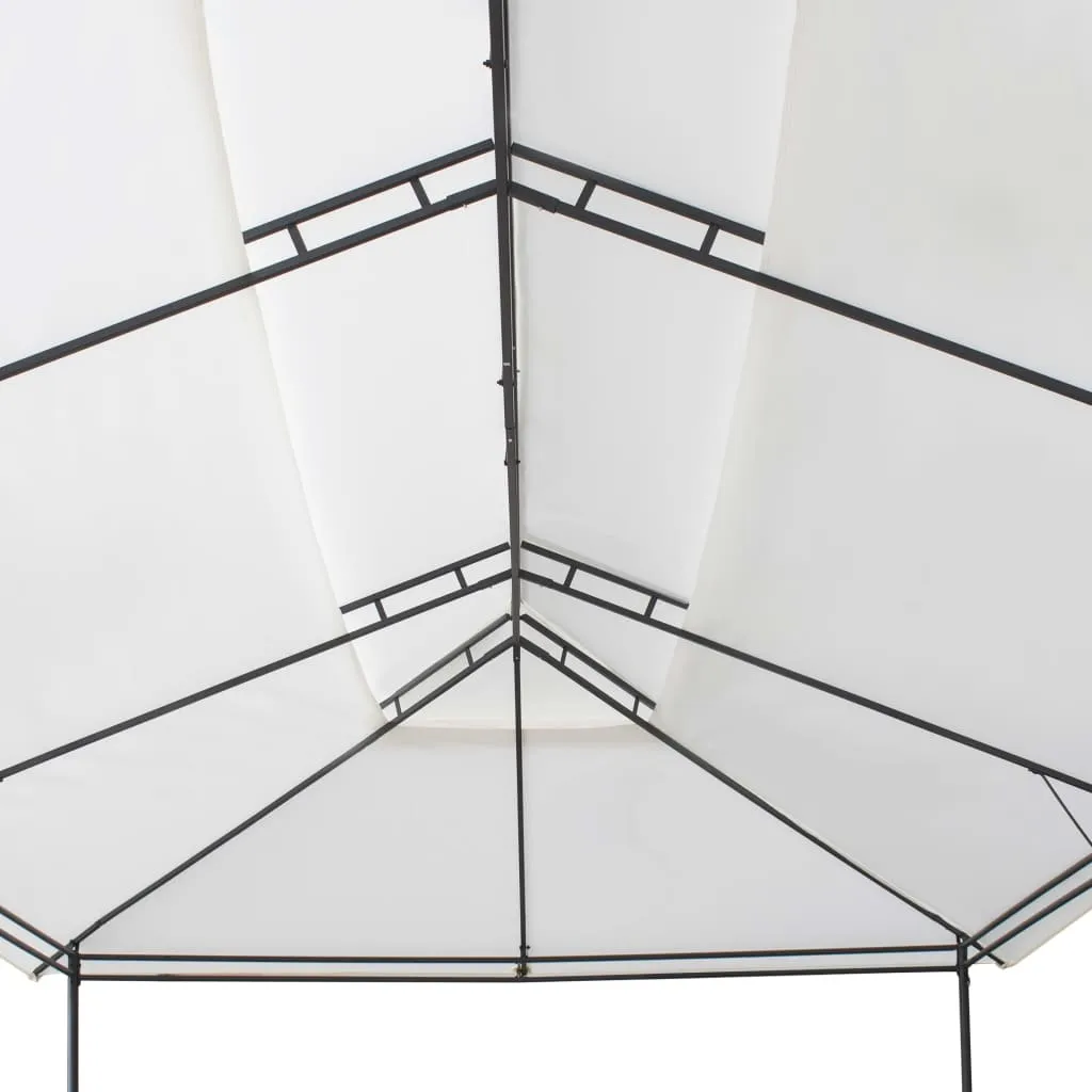 Moderner Gartenpavillon 600x298x270 cm Weiß mit Stahlrohrrahmen