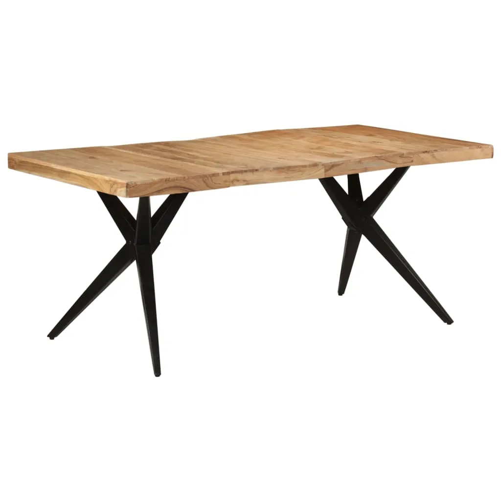 Esstisch Industrie-Stil Echtholz 180x90x77 cm Schwarz