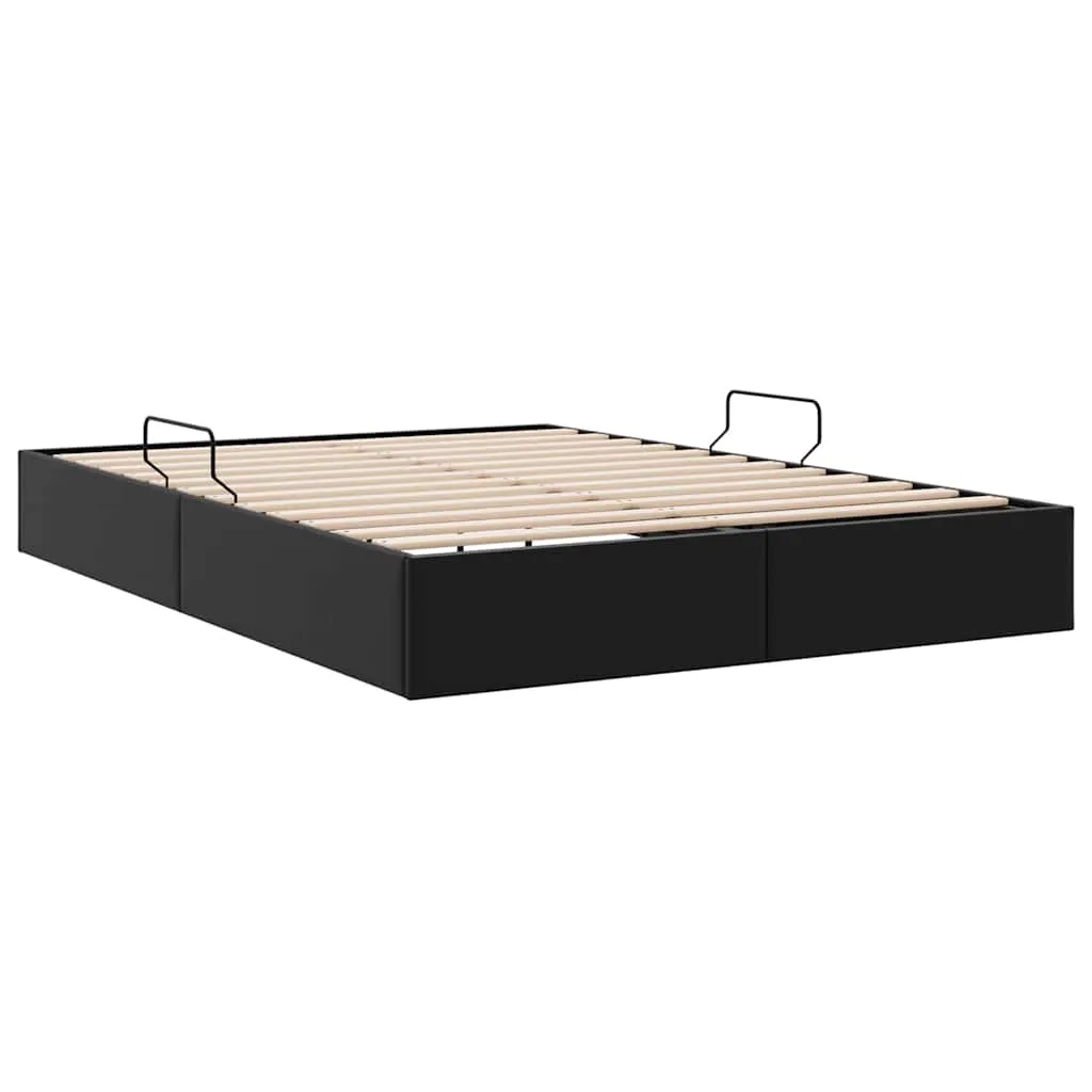 Stauraumbett 193 x 137 x 78 cm Schwarz