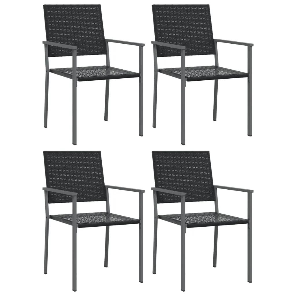 Gartenstuhl Schwarz 54 x 62,5 x 89 cm aus PE-Rattan und Stahl