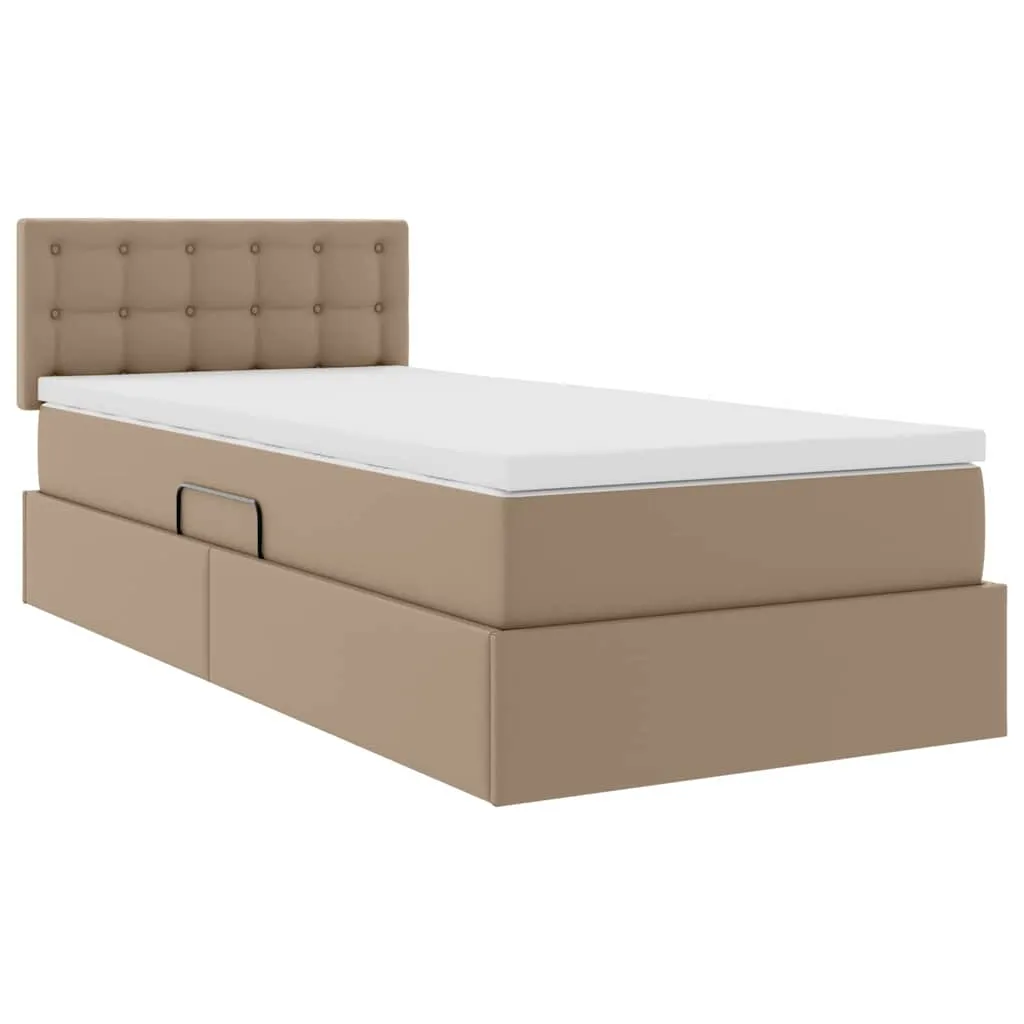 Aufbewahrungsbett mit Matratze 90 x 200 cm Cappuccino
