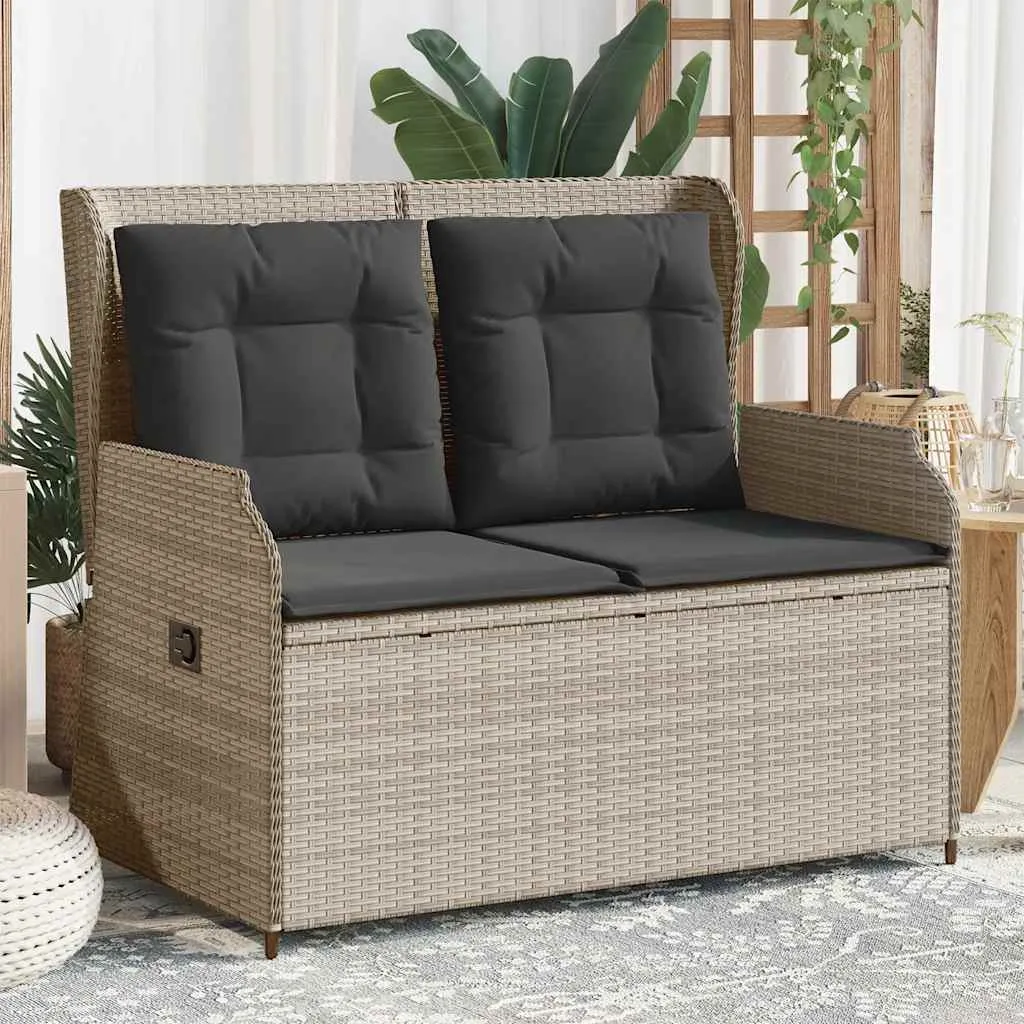 Garten-Relaxbank Hellgrau 110 x 67 x 95 cm
