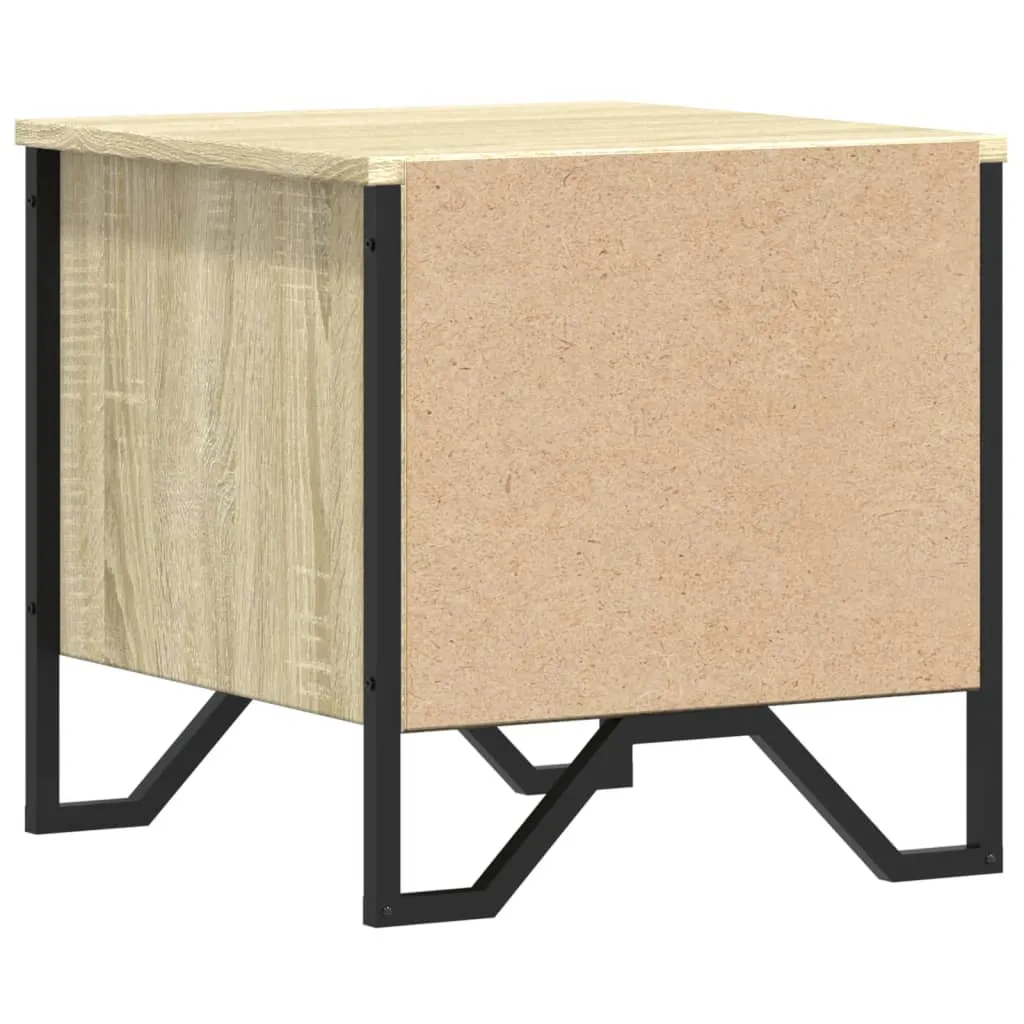 Nachttisch Sonoma-Eiche 40x41x40 cm aus Holzwerkstoff und Metall