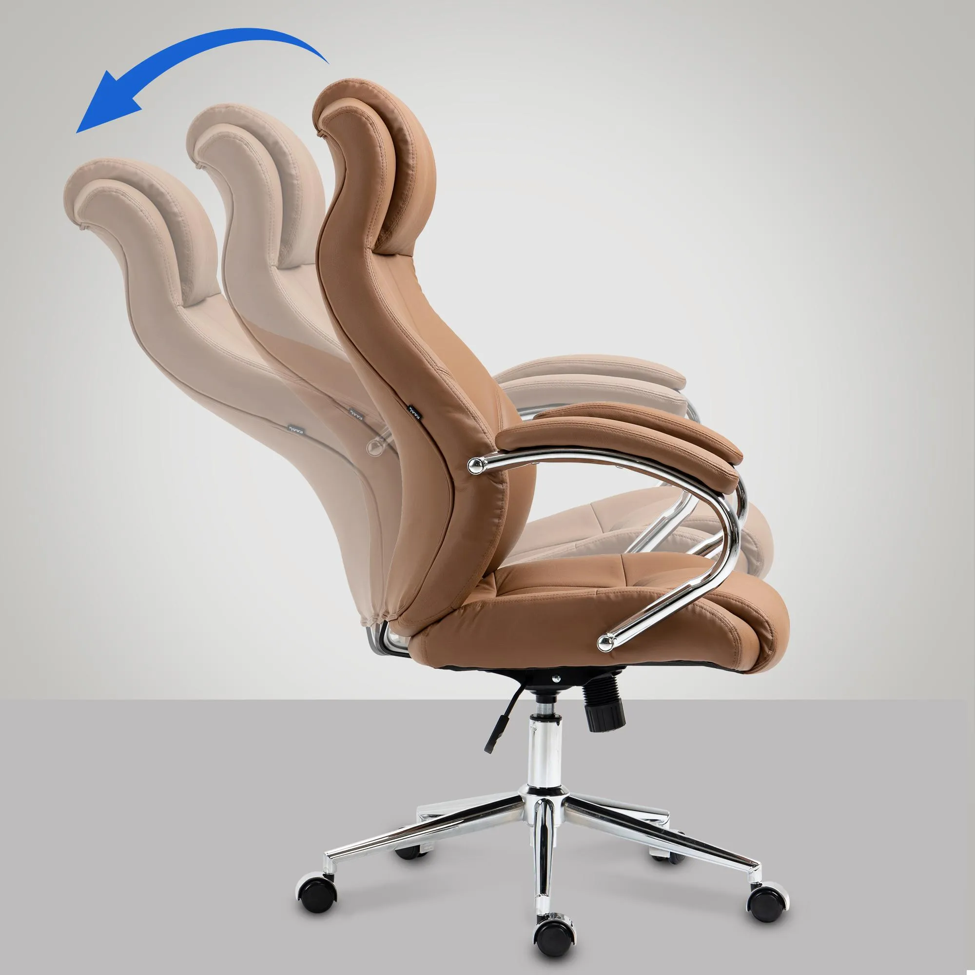 Bürostuhl Salford Echtleder 120-130x64x79 cm hellbraun