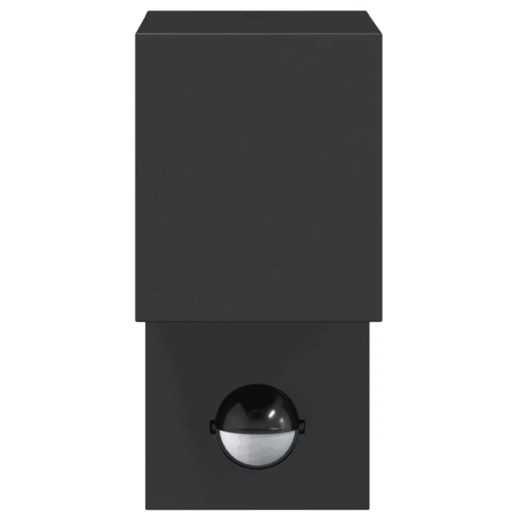 Außenwandleuchte Schwarz 7 x 12 x 15 cm mit PIR-Sensor