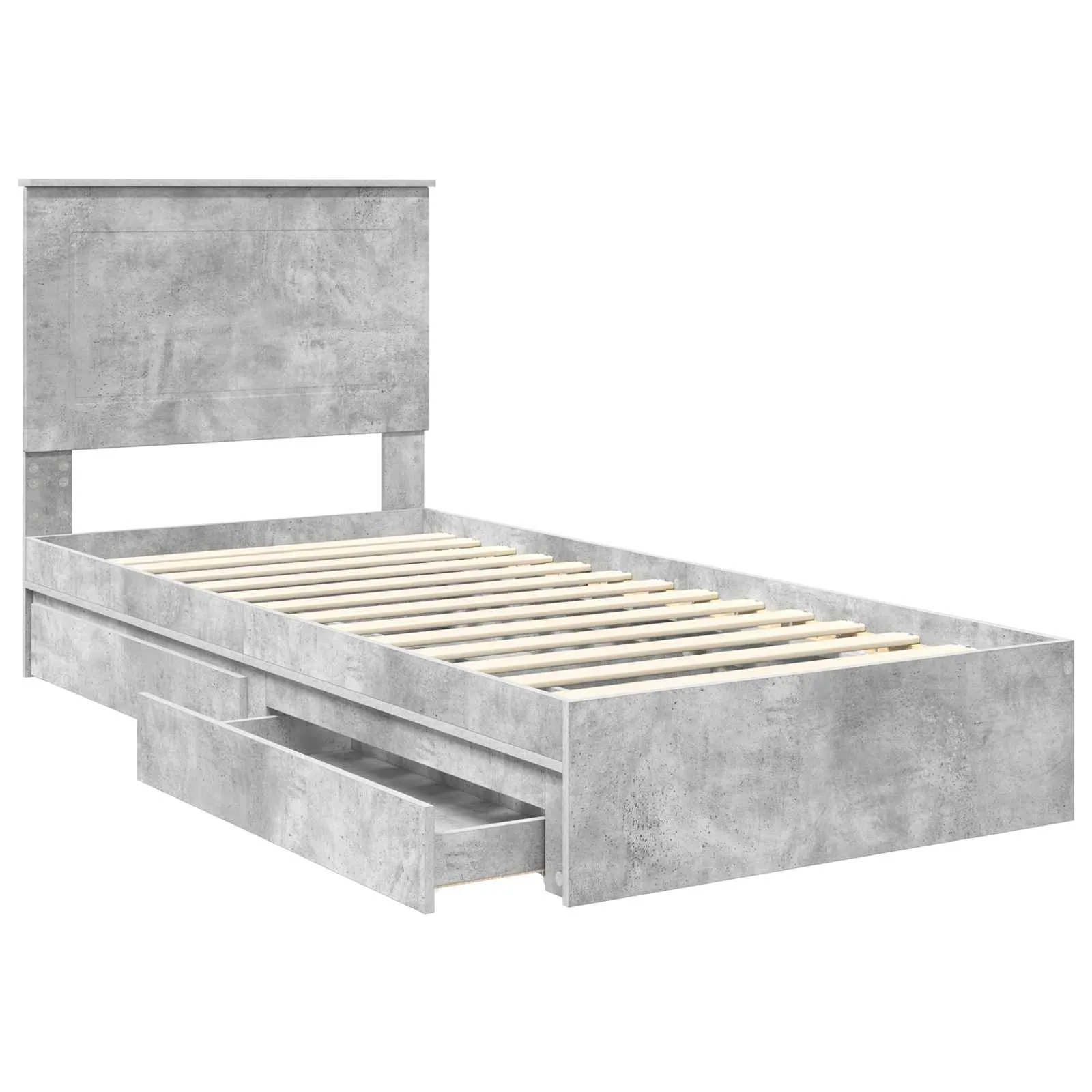 Aufbewahrungsbett 90 x 190 cm Beton Grau