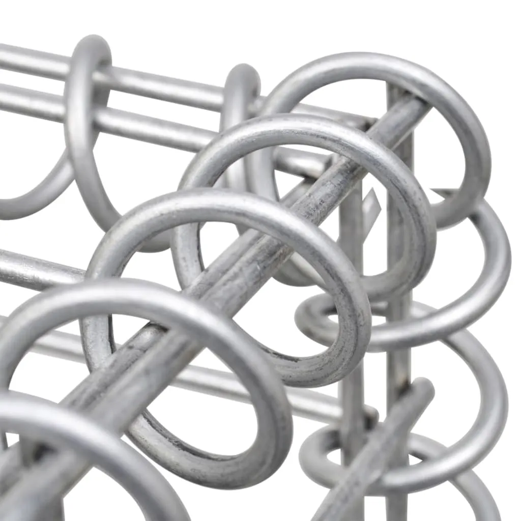Gabionenkorb-Set 25x25x197 cm Silber verzinkter Stahl 3er-Set