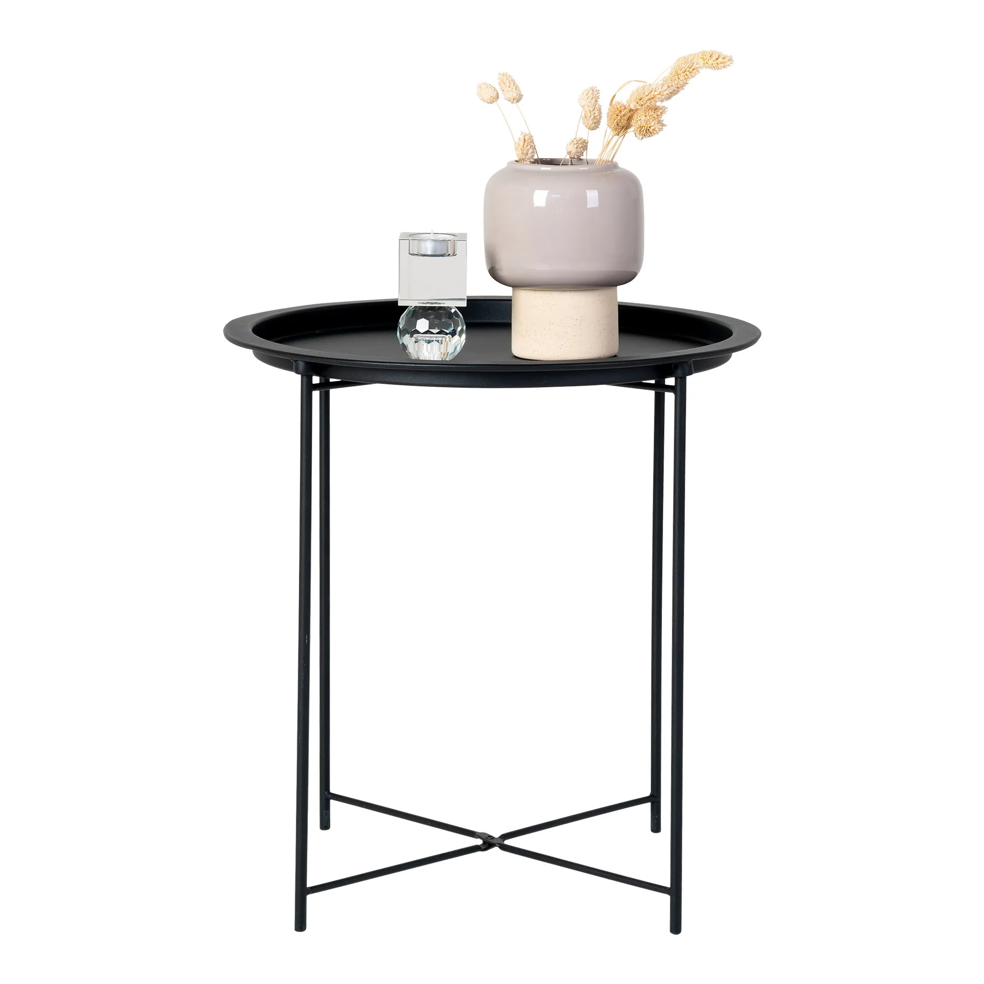 tinkaro Bastia Beistelltisch Stahl ø47x50 cm Schwarz
