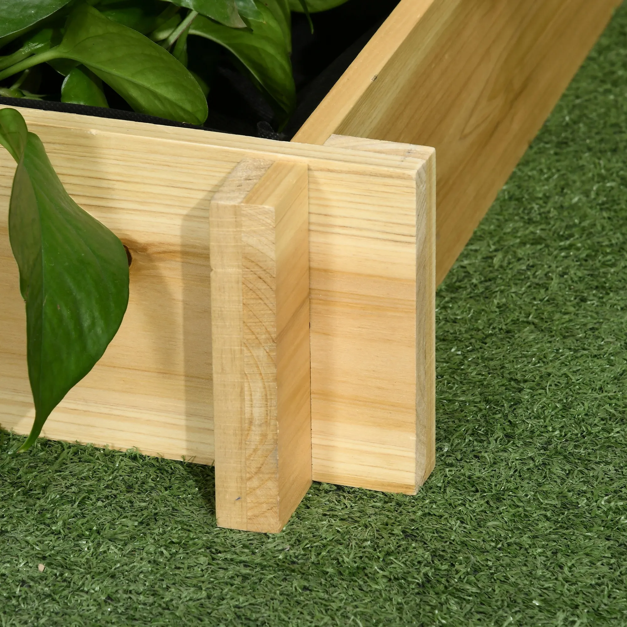 Hochbeet Naturholz 93L x 93B x 35H cm mit 5 Pflanzfächern