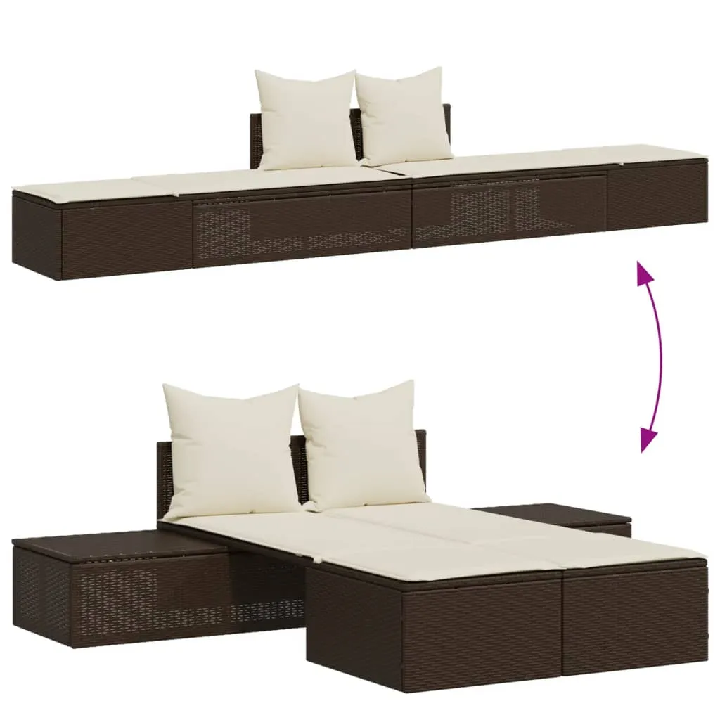 Bequeme Doppelliege 104 x 162 cm in Braun