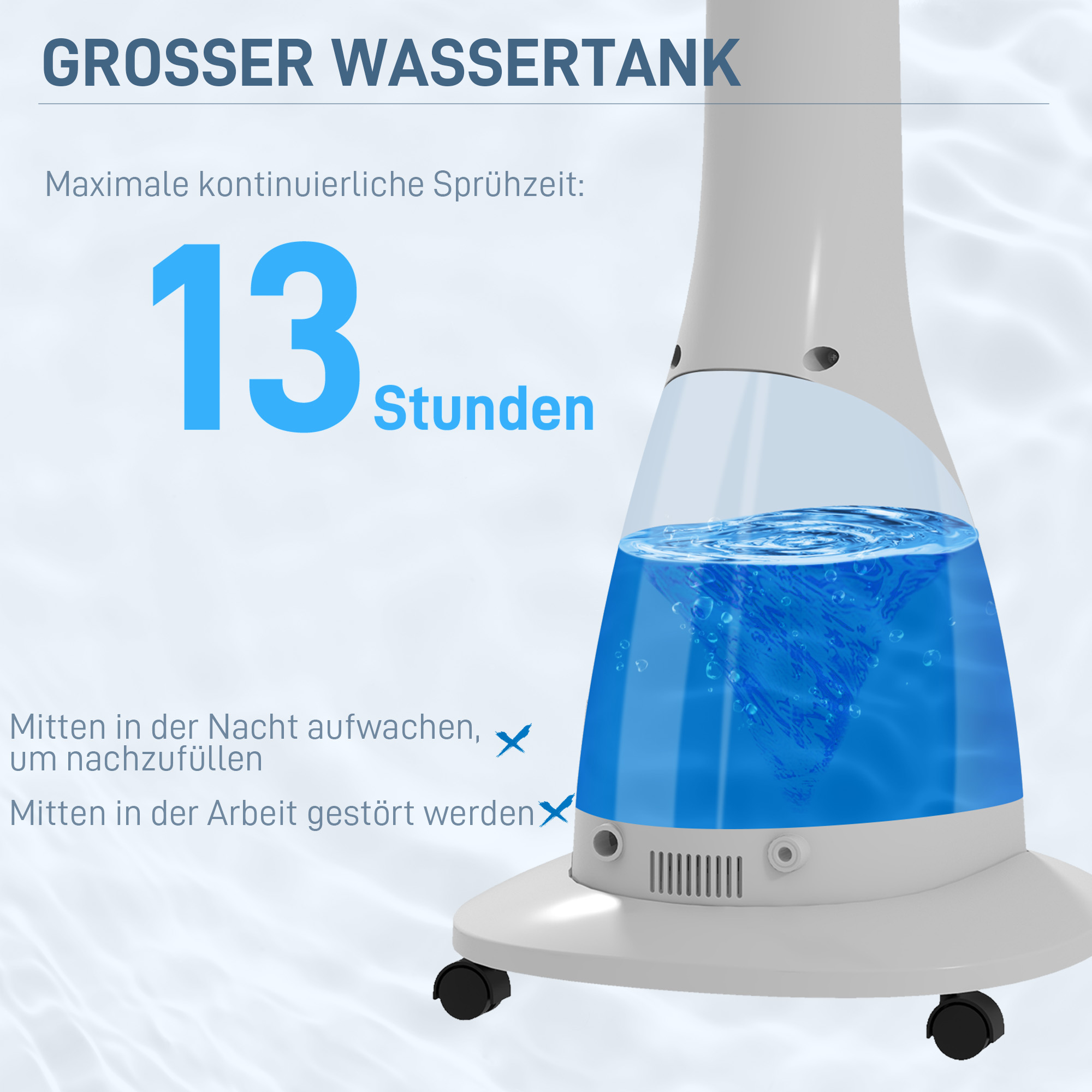 Ventilator mit Sprühnebel 44,5L x 38,5B x 120H cm Weiß+Schwarz