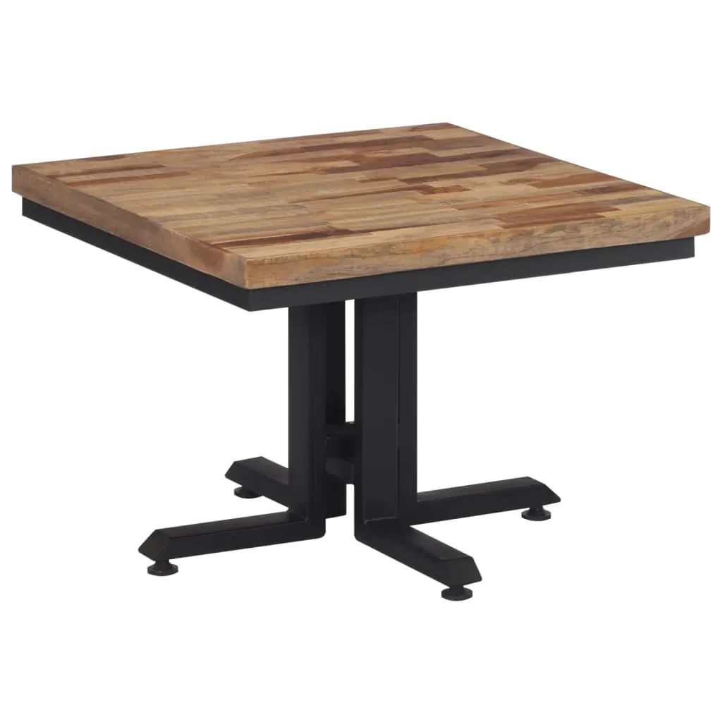 Stilvoller Couchtisch aus Naturholz 55 x 55 x 40 cm Schwarz