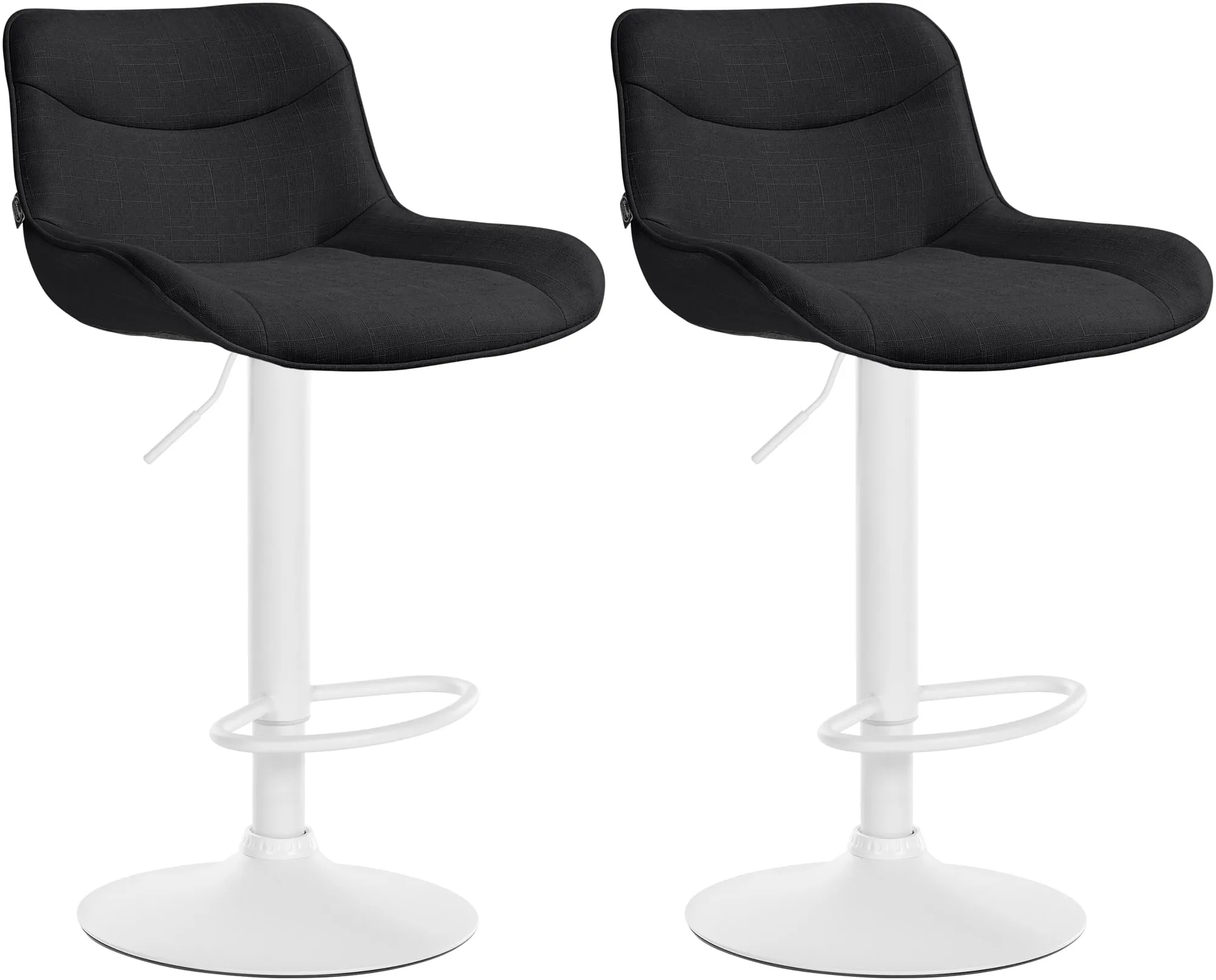 Barhocker Vonore Stoff 85-106x49x51 cm schwarz