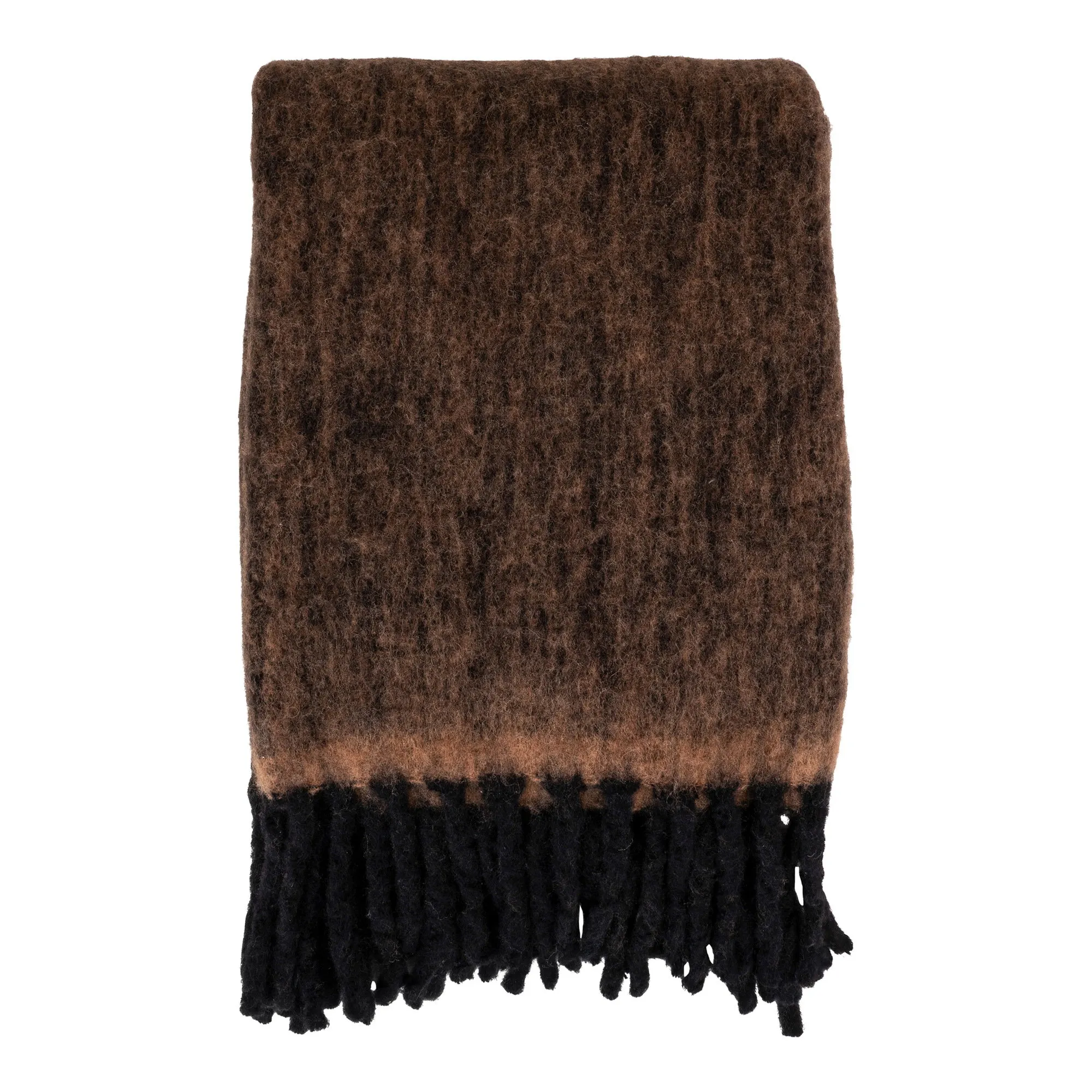 tinkaro Plaider Wolle-Mix 170x130 cm Braun