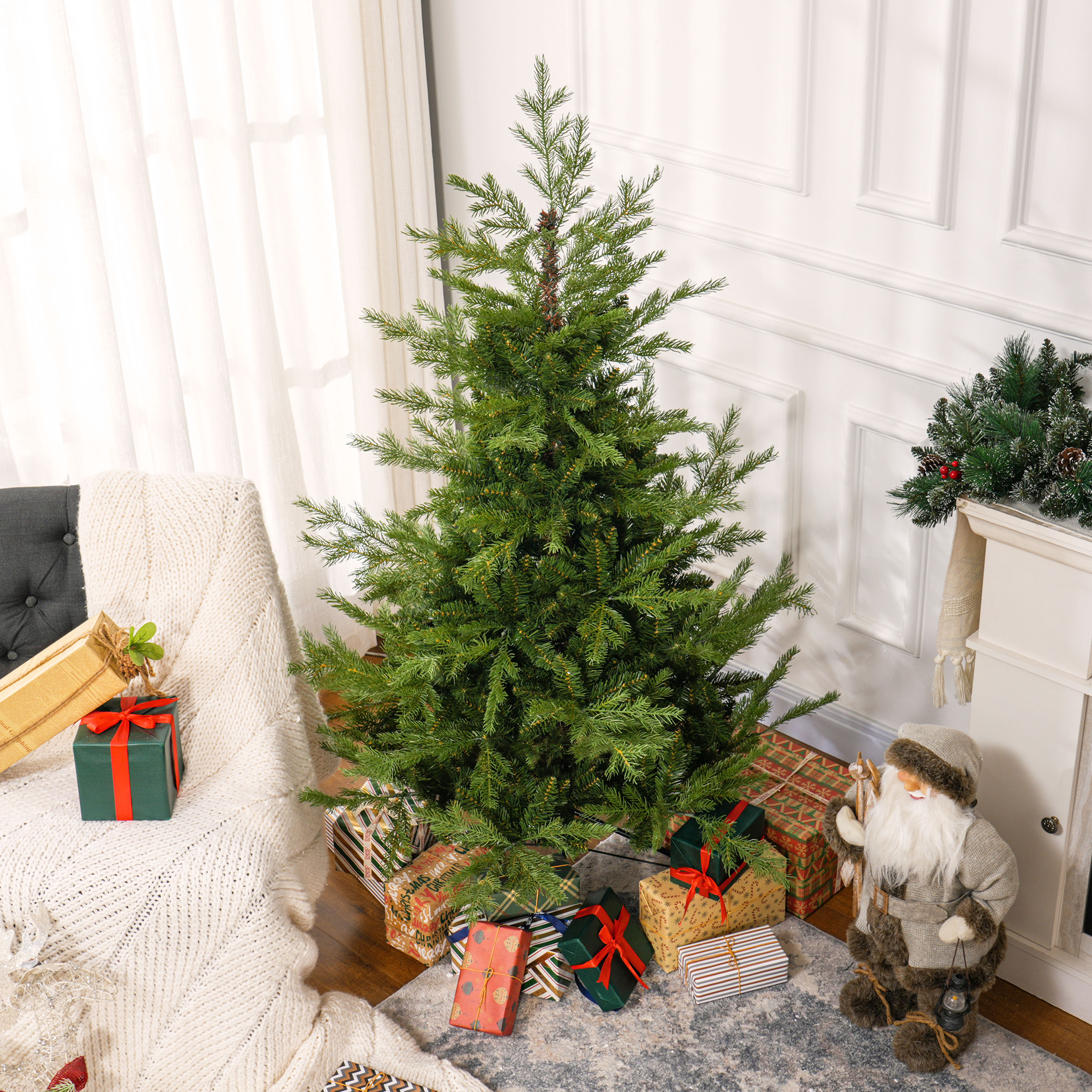 Kunsttanne Weihnachtsbaum realistisch Kunststoff, 150 cm, Grün