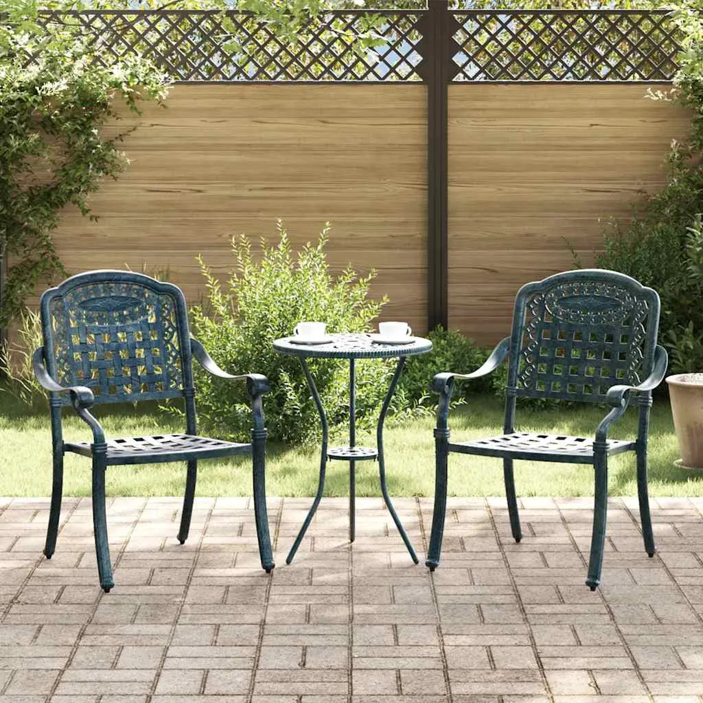 Vintage Gartenstuhl Aluminium Grün 55 x 56,5 x 91 cm
