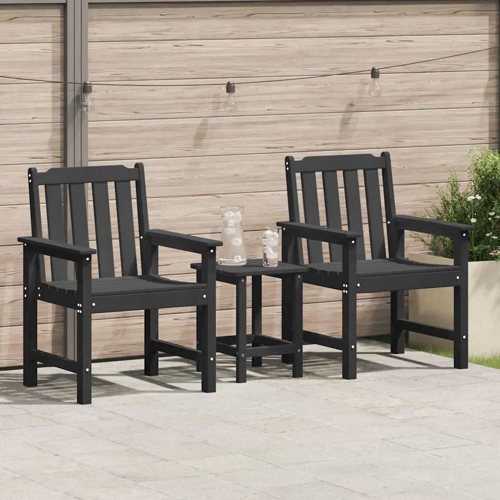 Modernes Gartenmöbel 65,5x59x88 cm Schwarz aus HDPE