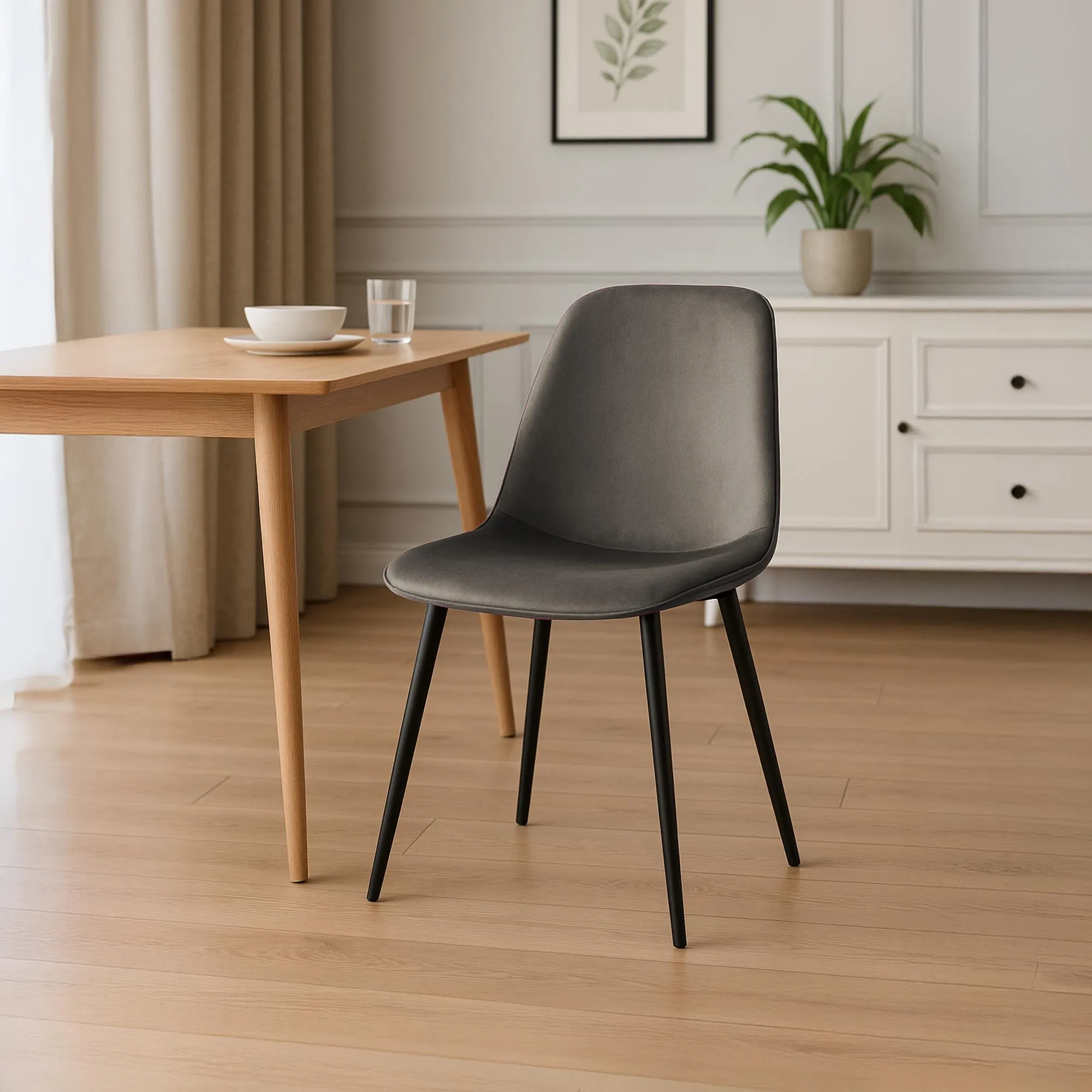 Esszimmerstuhl Maryam 4er Set 88x45x54 cm Anthrazit