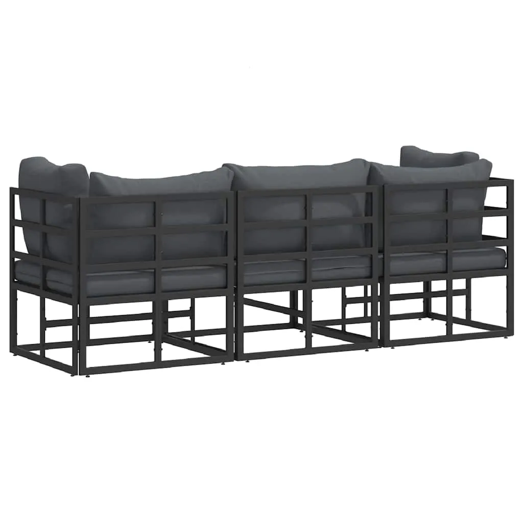 Modernes Outdoor-Möbelset 214 x 71,5 x 71 cm in Schwarz und Anthrazit