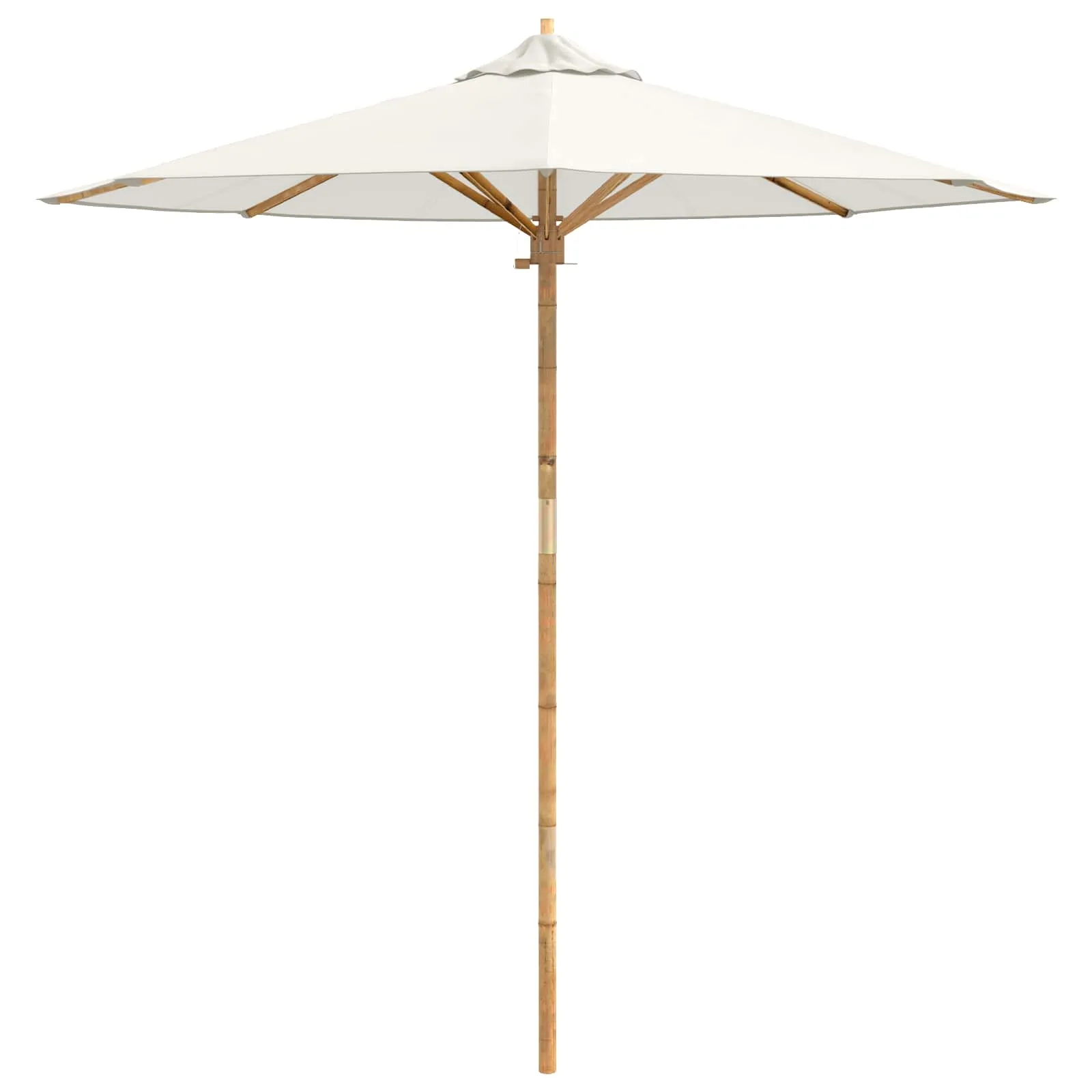 Garten-Sonnenschirm Cremeweiß Ø 217 x 230 cm Bambus