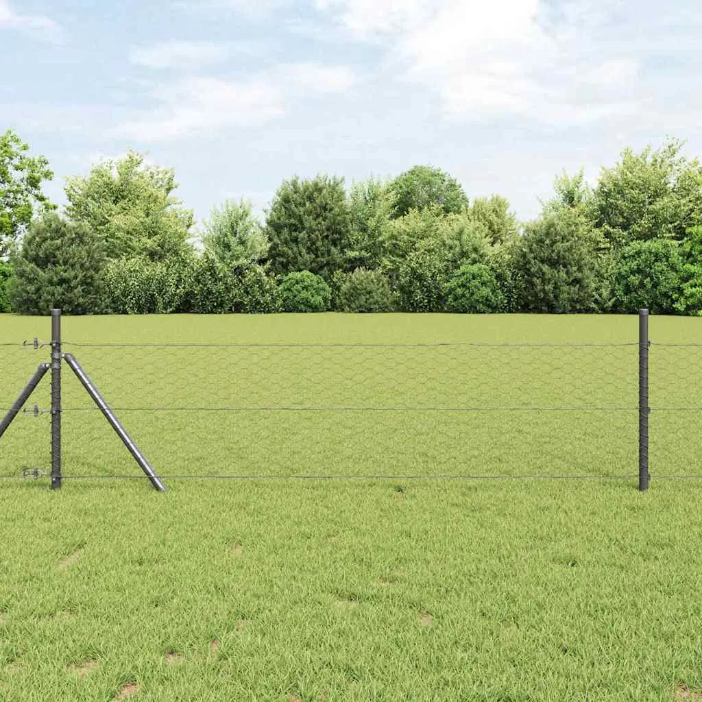 Hexagonzaun PVC Grau 100 x 0,4 m – moderner Garten- und Terrassenzaun