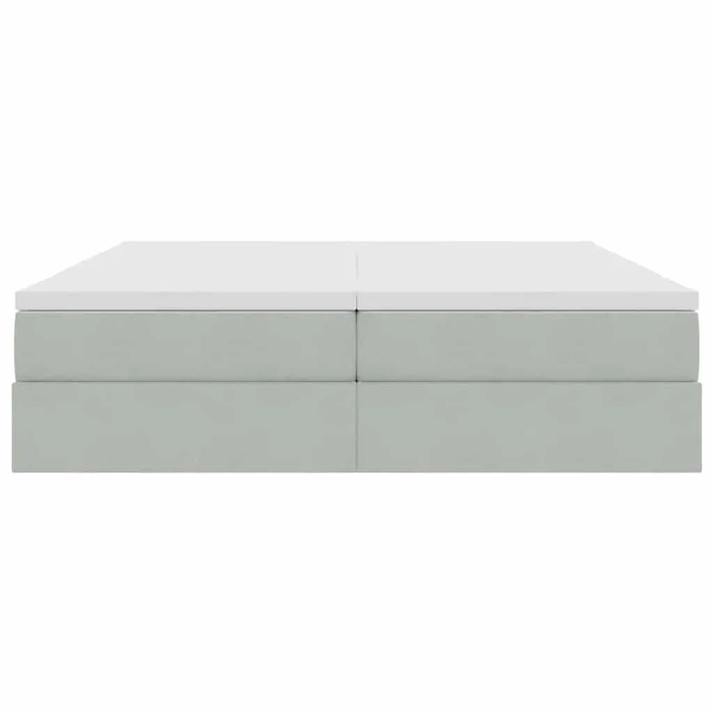 Stauraumbett mit Matratze 204 x 180 x 48,5 cm Hellgrau
