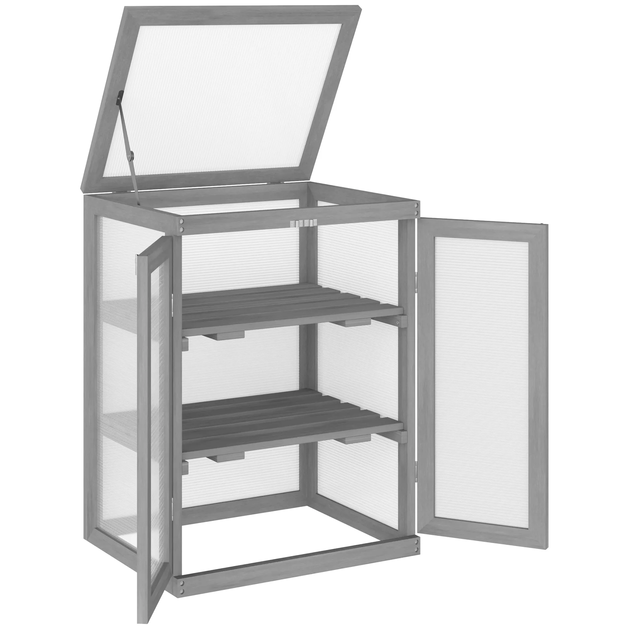 Kompaktes Gewächshaus 58B x 44T x 78H cm Dunkelgrau